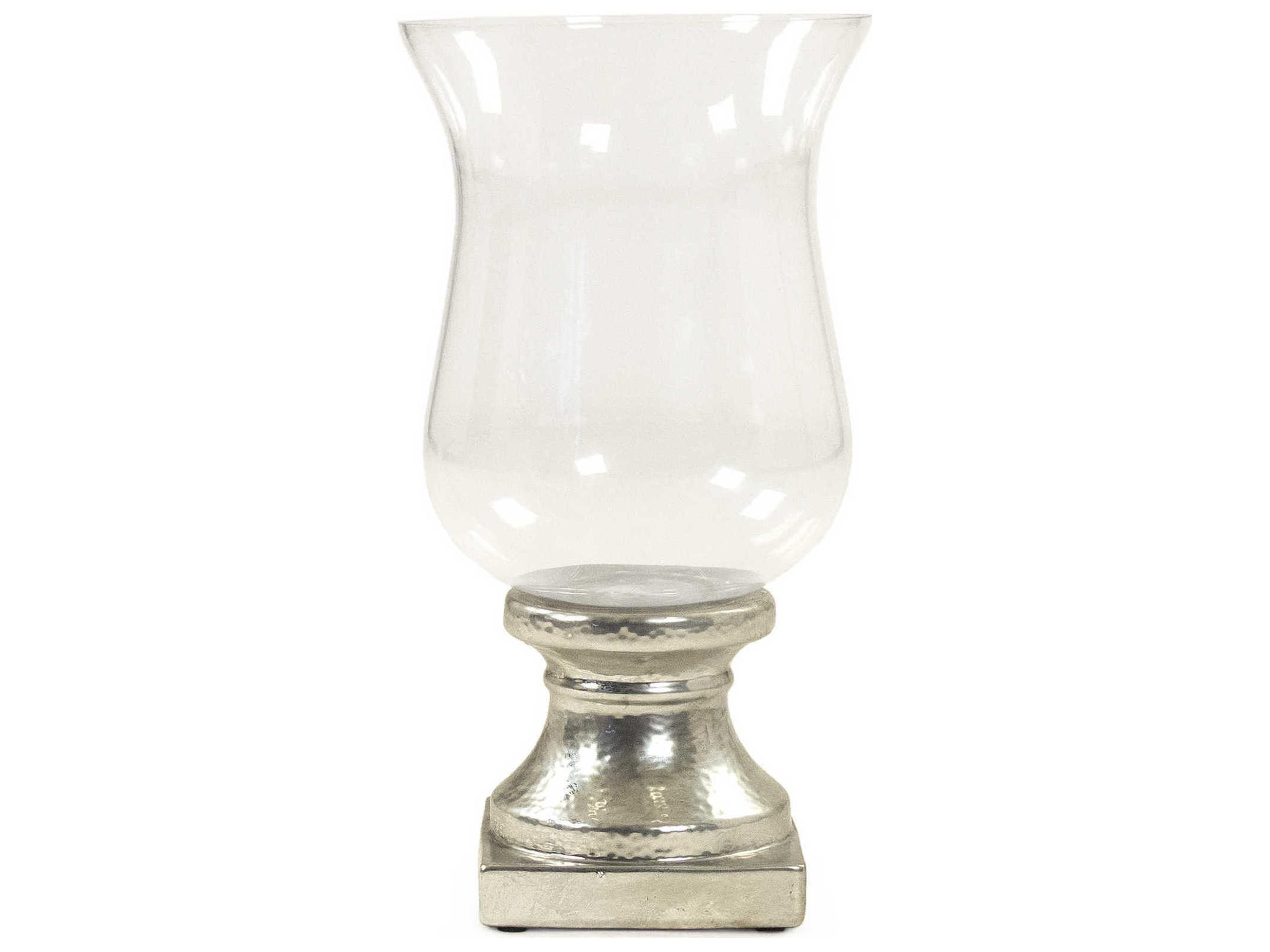 Zentique Glass Distressed Metallic Silver Decorative Accent