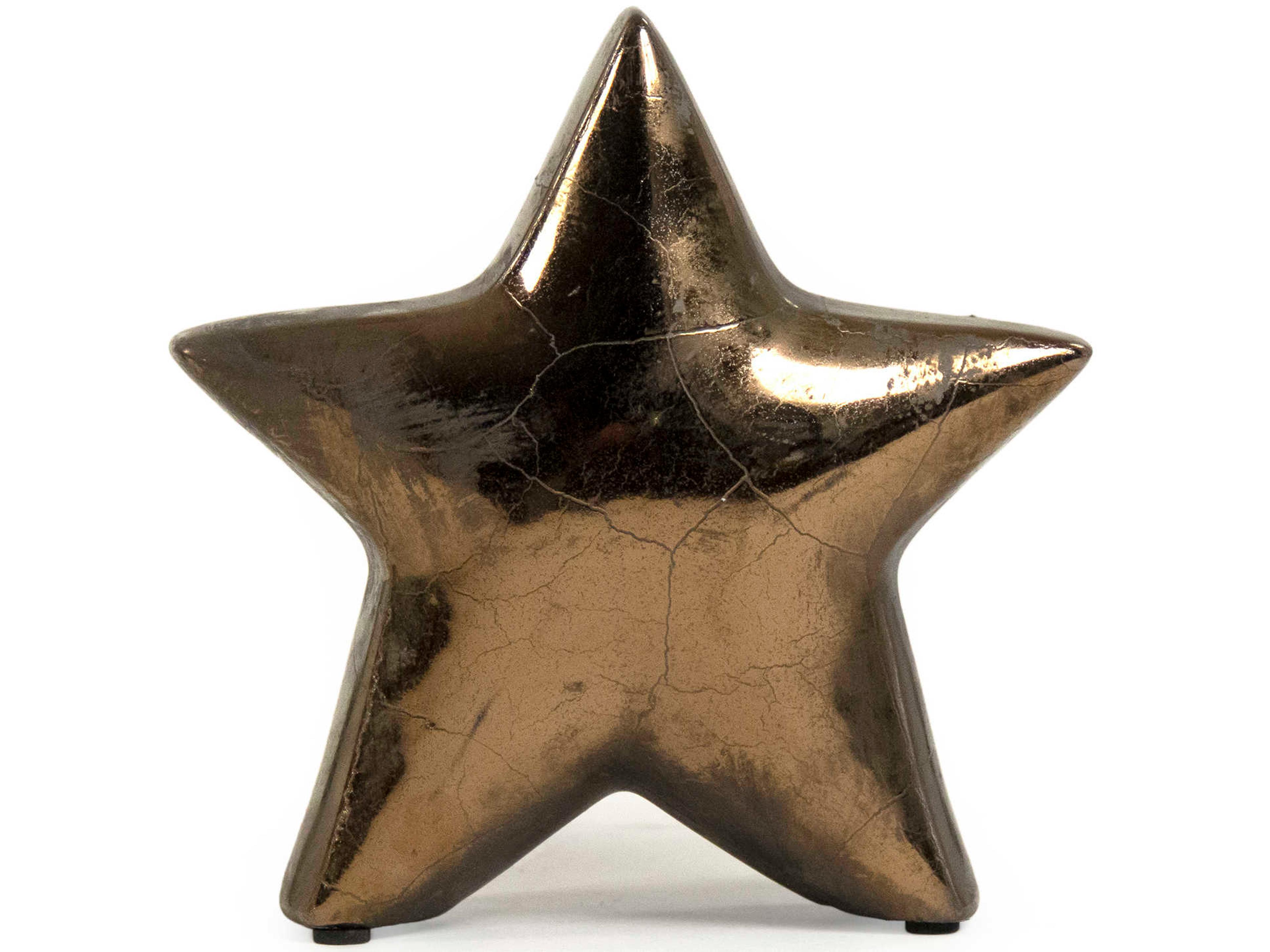 Distressed Metallic Bronze 8" Star Decorative Accent