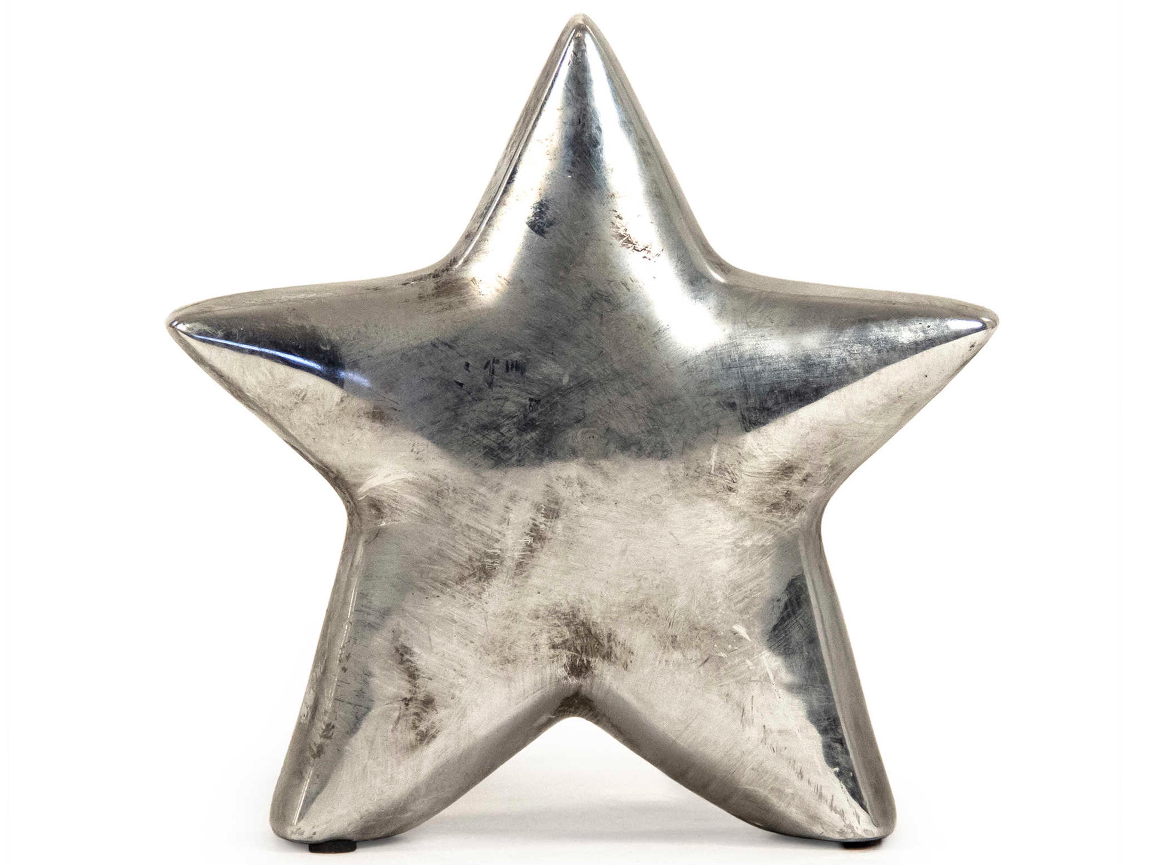 Zentique Distressed Metallic Silver 8" Star Decorative Accent