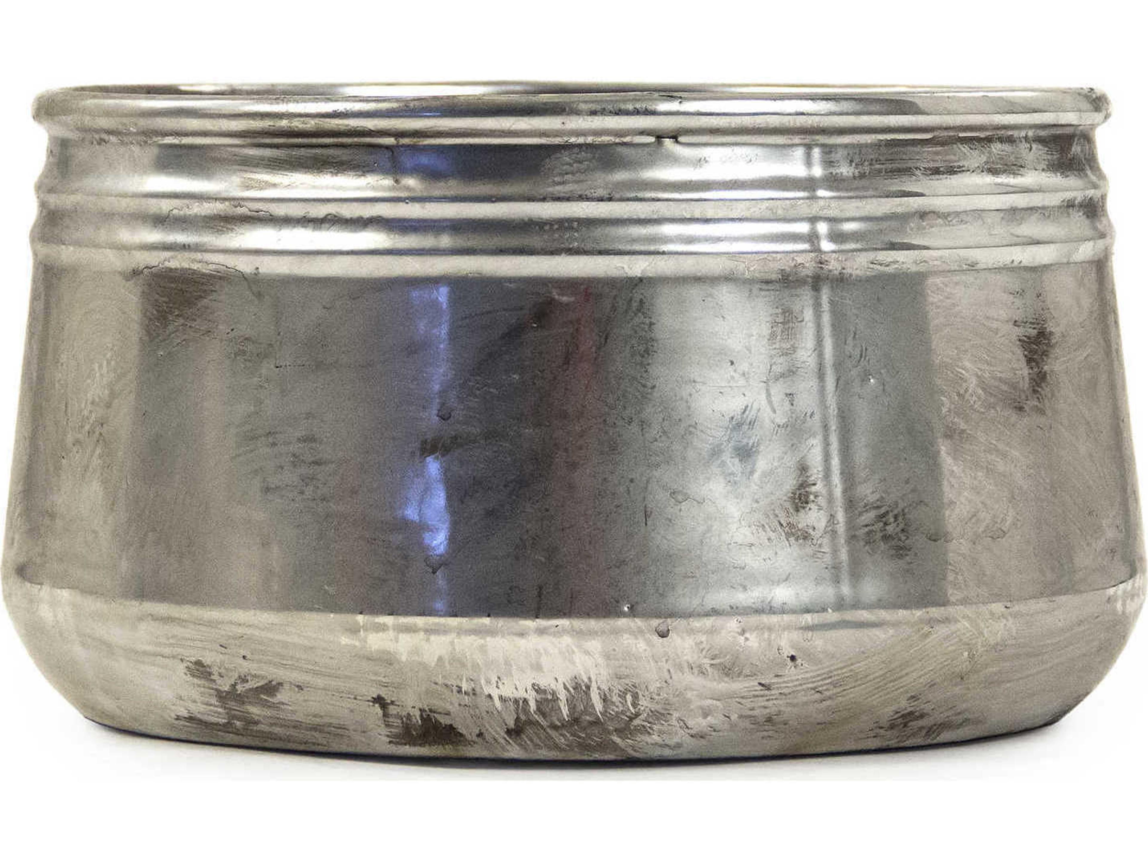 Zentique Distressed Metallic Silver Decorative Plate