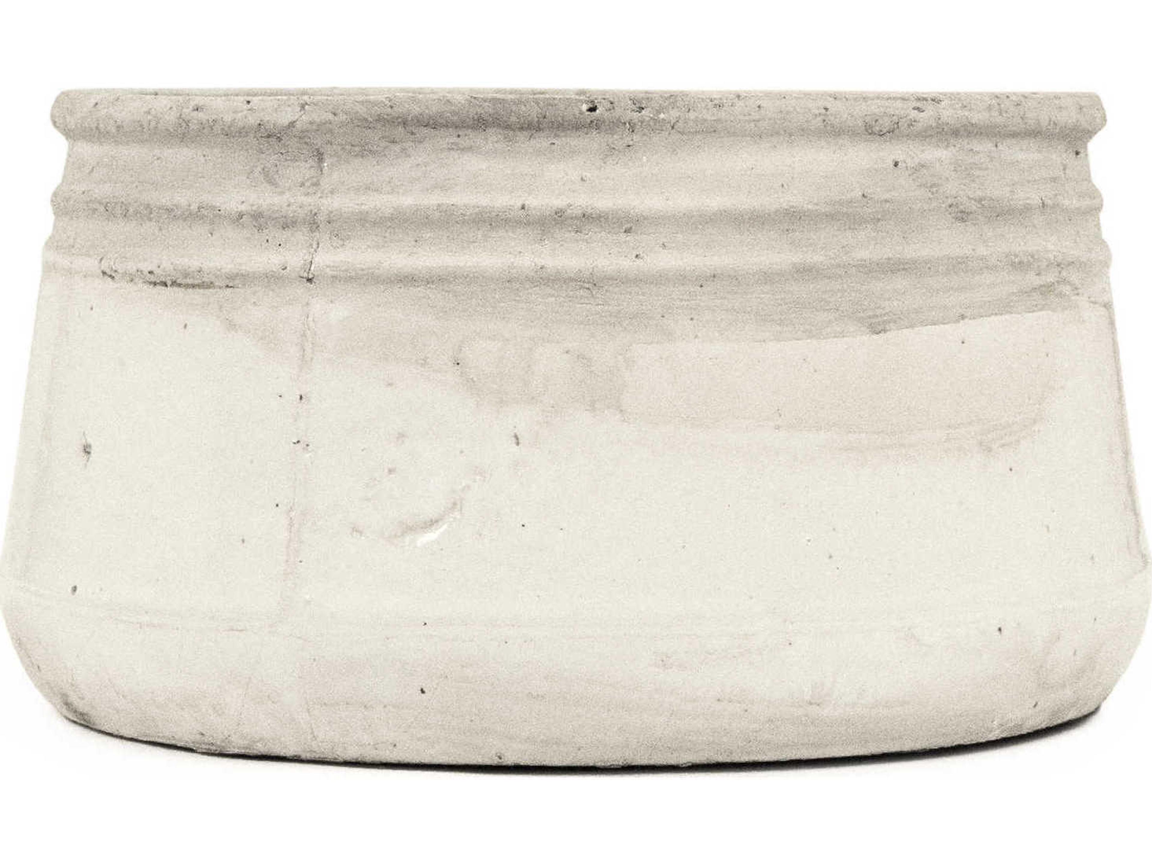 Zentique Distressed White 10" Decorative Bowl