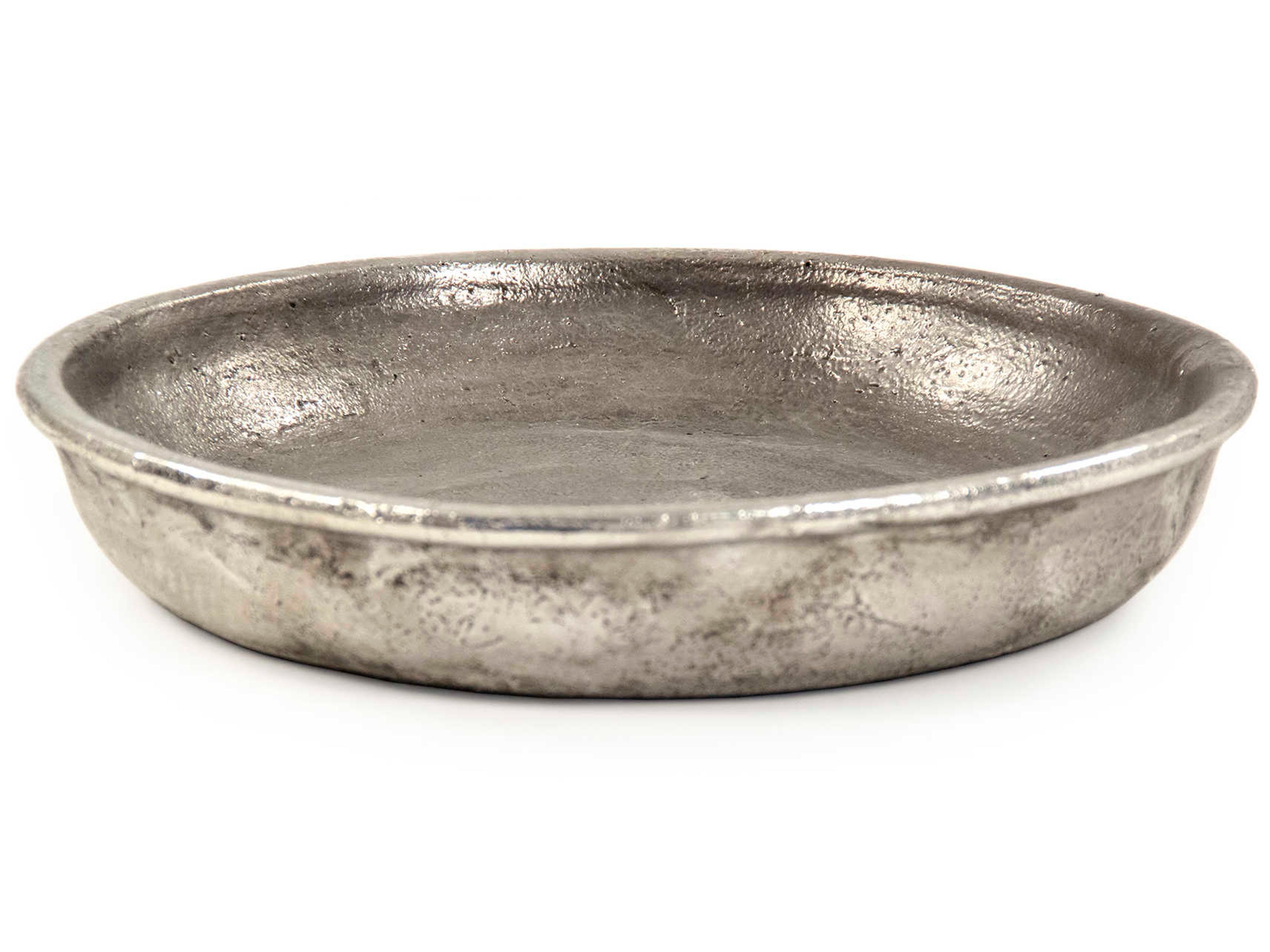 Distressed Metallic Silver 15" Decorative Plate