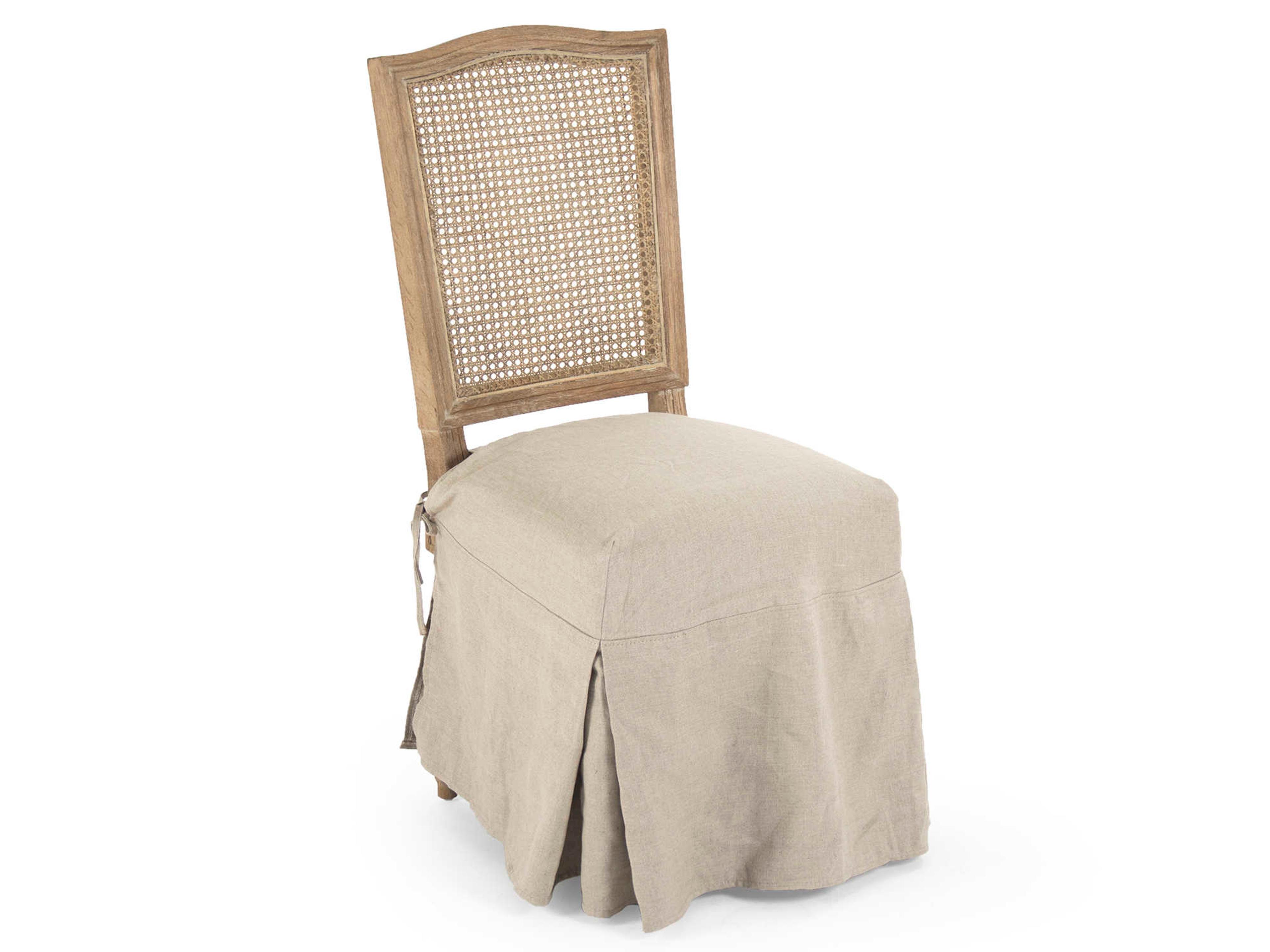 Oak Wood Beige Upholstered Side Dining Chair