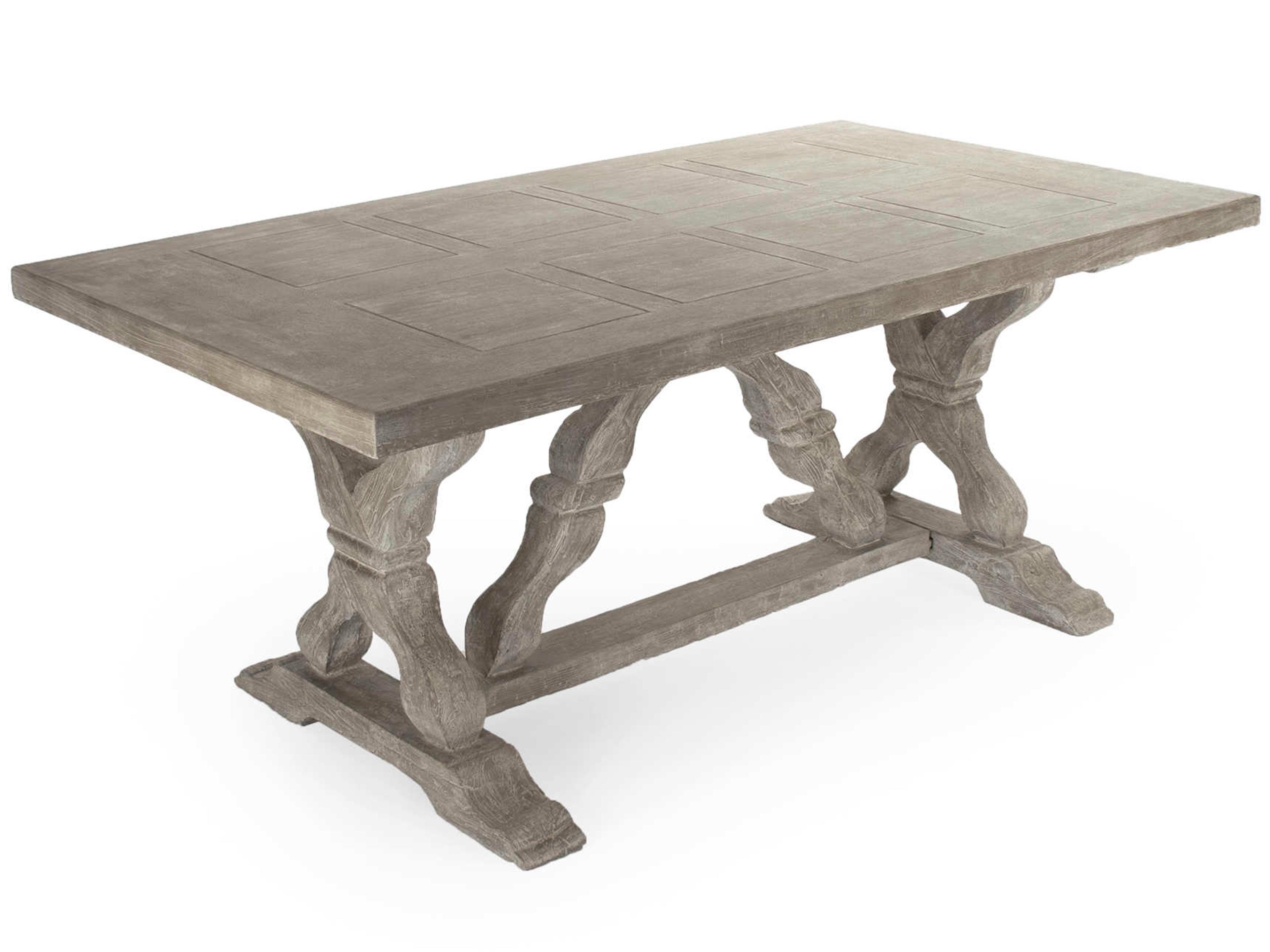 Rectangular Fiberglass Antique White Dining Table