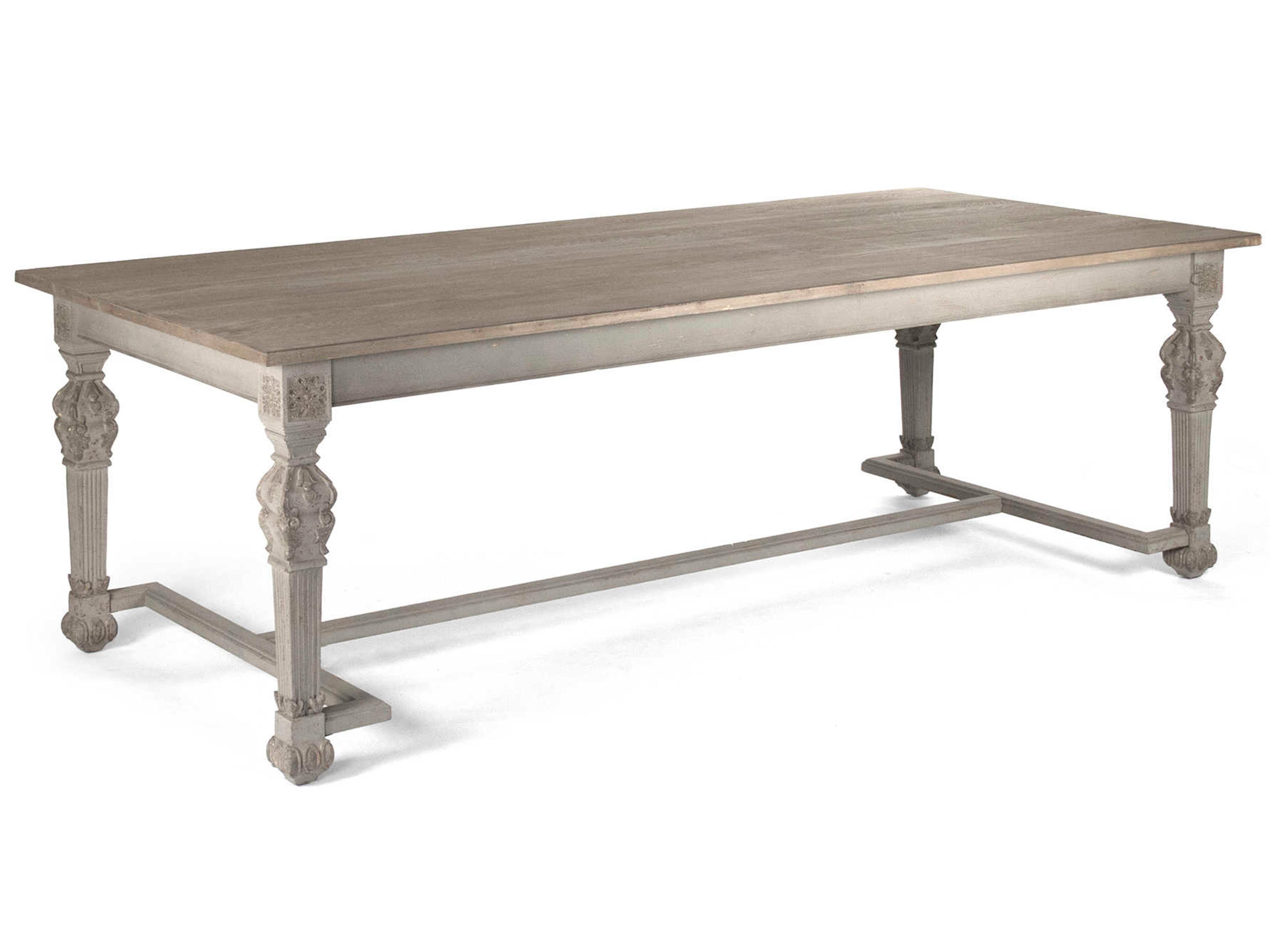 Rectangular Wood Natural Distressed Grey Dining Table