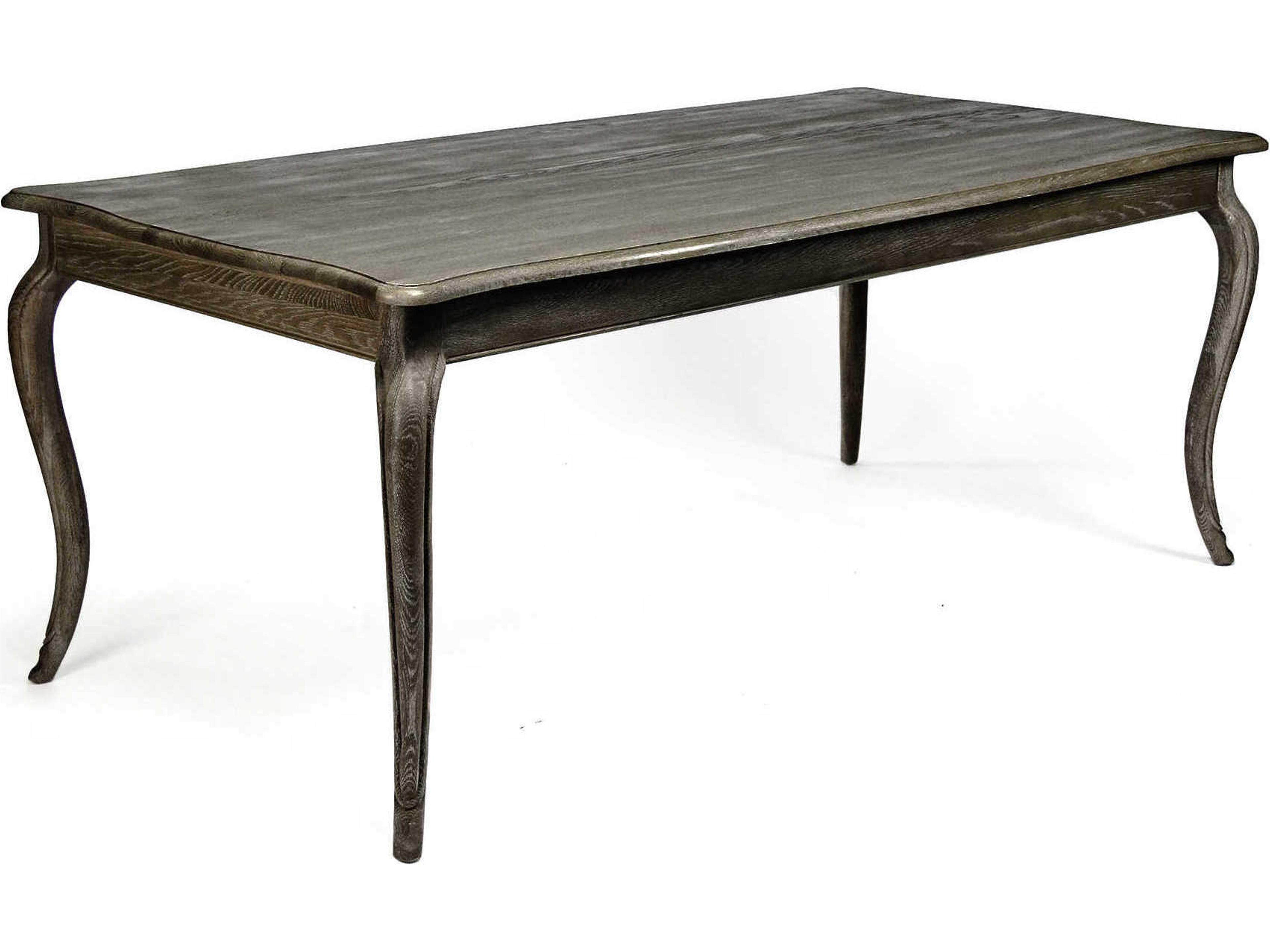 Rectangular Wood Limed Charcoal Dining Table
