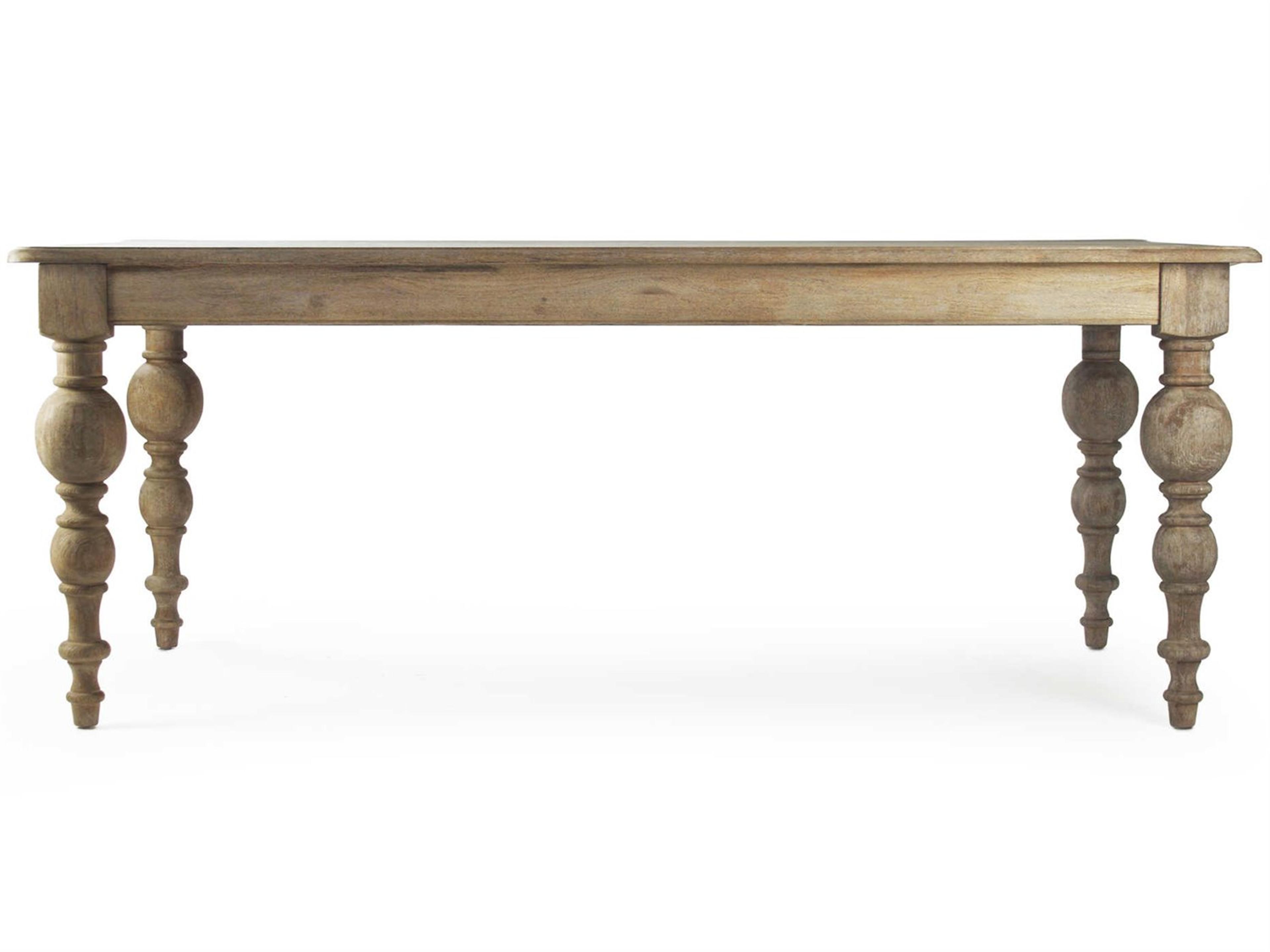 Rectangular Wood Limed Gray Oak Dining Table