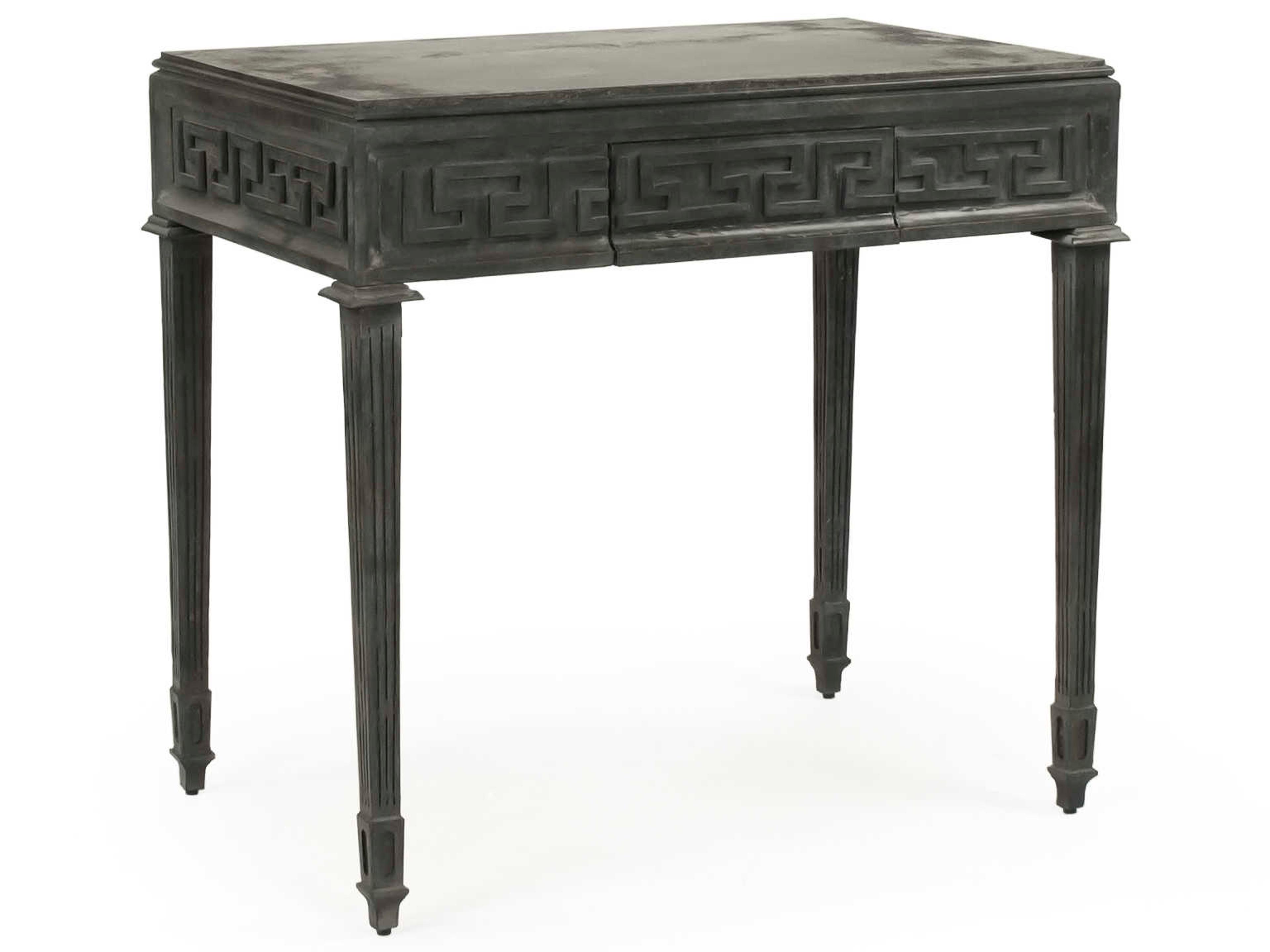 Rectangular Metal Charcoal End Table