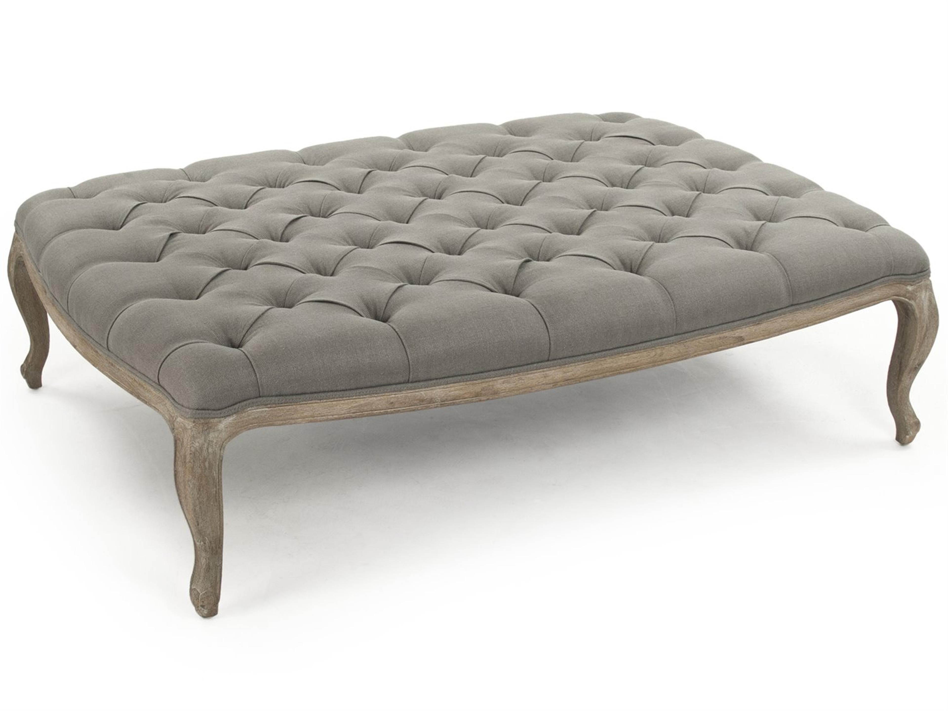 Maison Gray Upholstered Ottoman