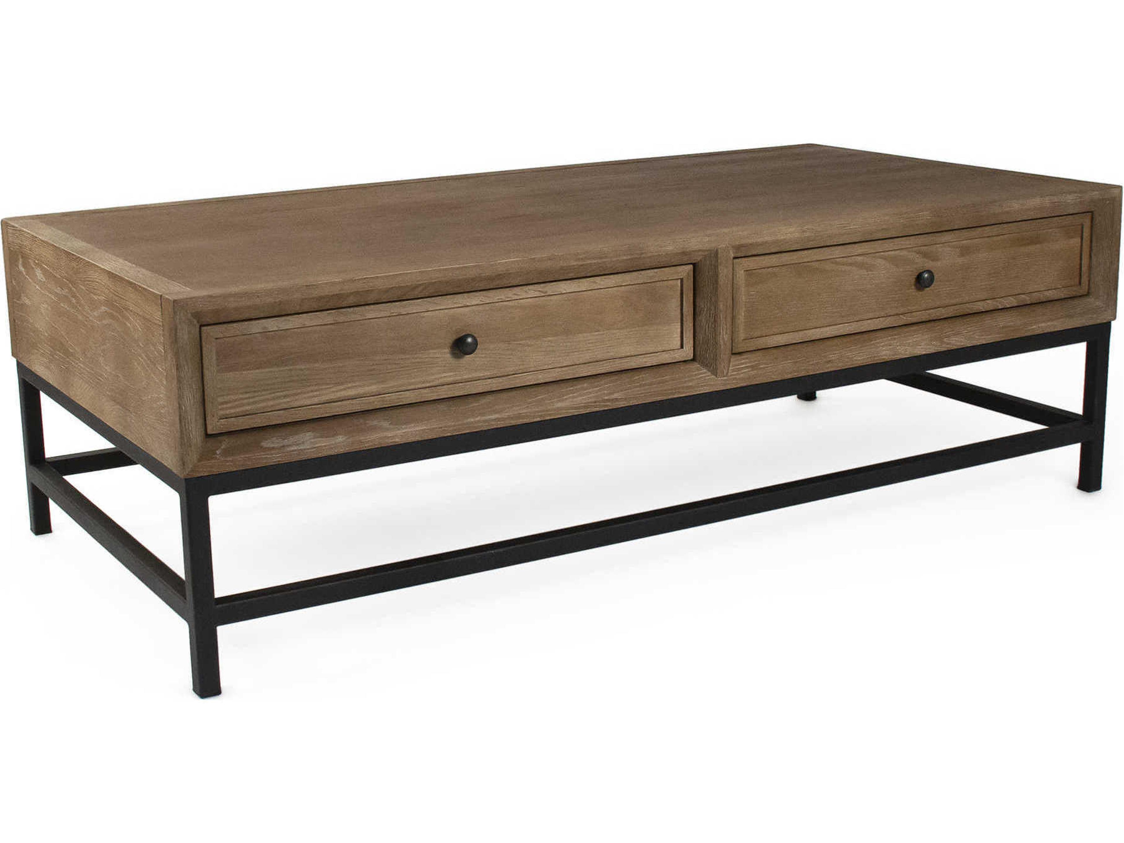Finneas Rectangular Wood Limed Grey Oak Coffee Table