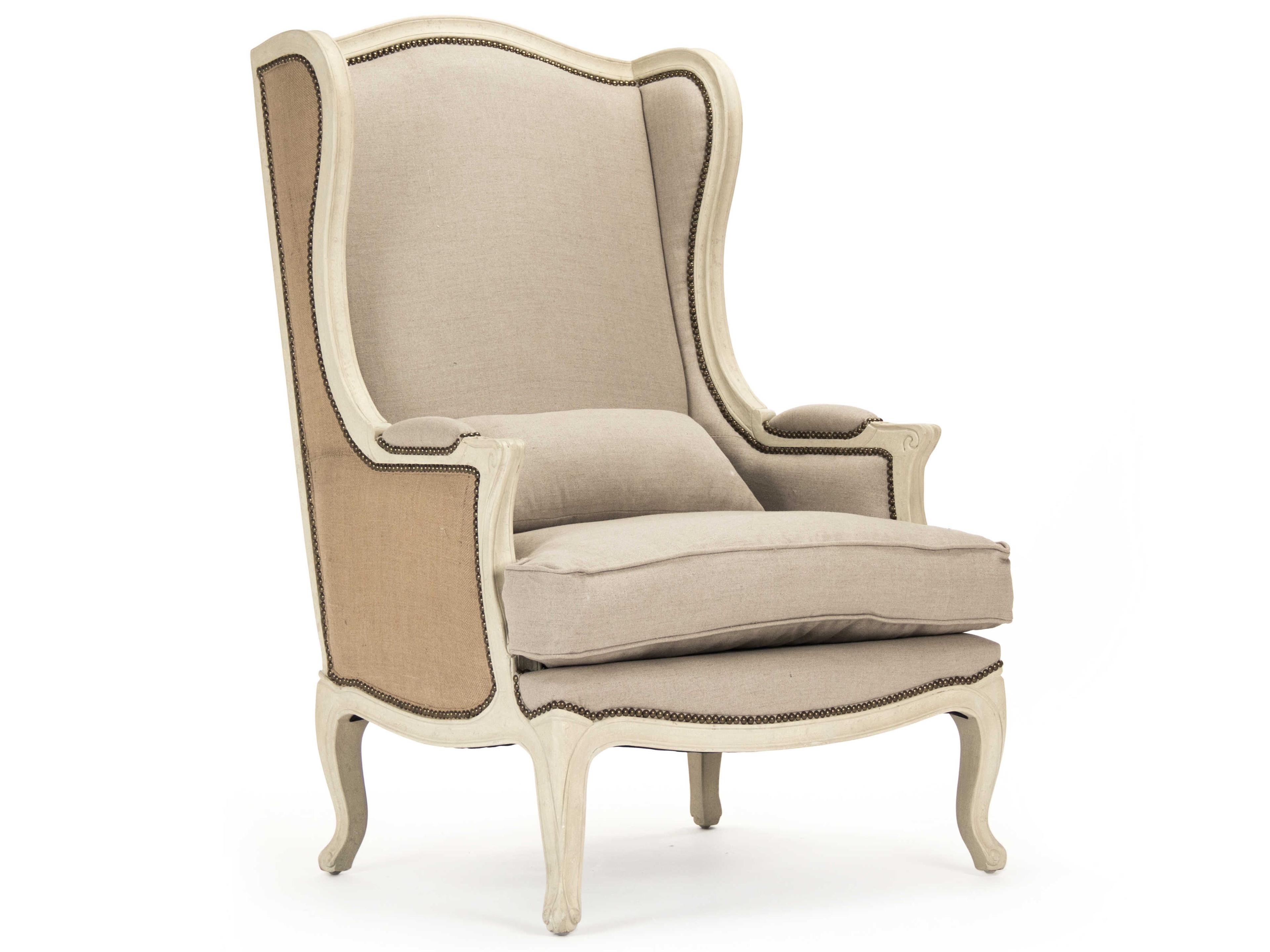 Leon Beige Fabric Accent Chair