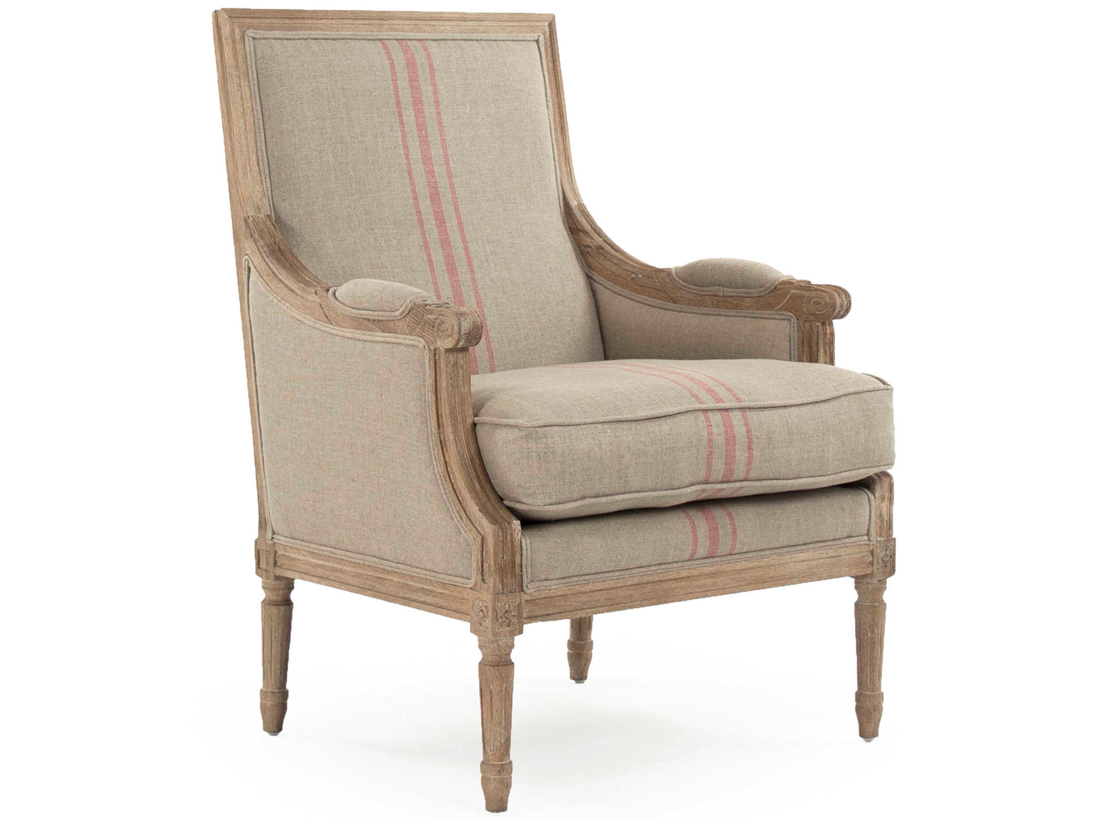 Zentique Louis Brown Fabric Accent Chair