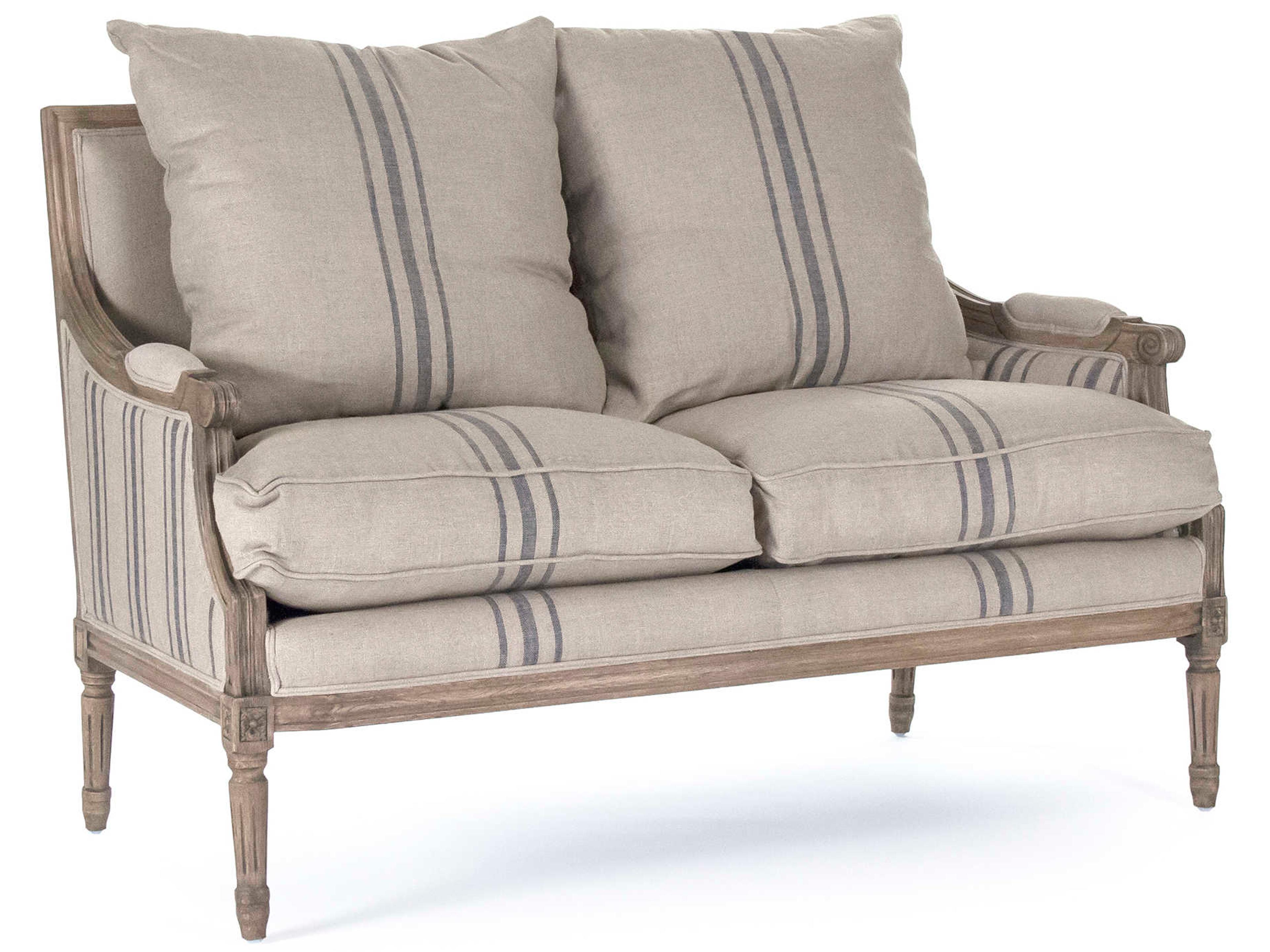 Zentique Louis Beige Fabric Chair and a Half