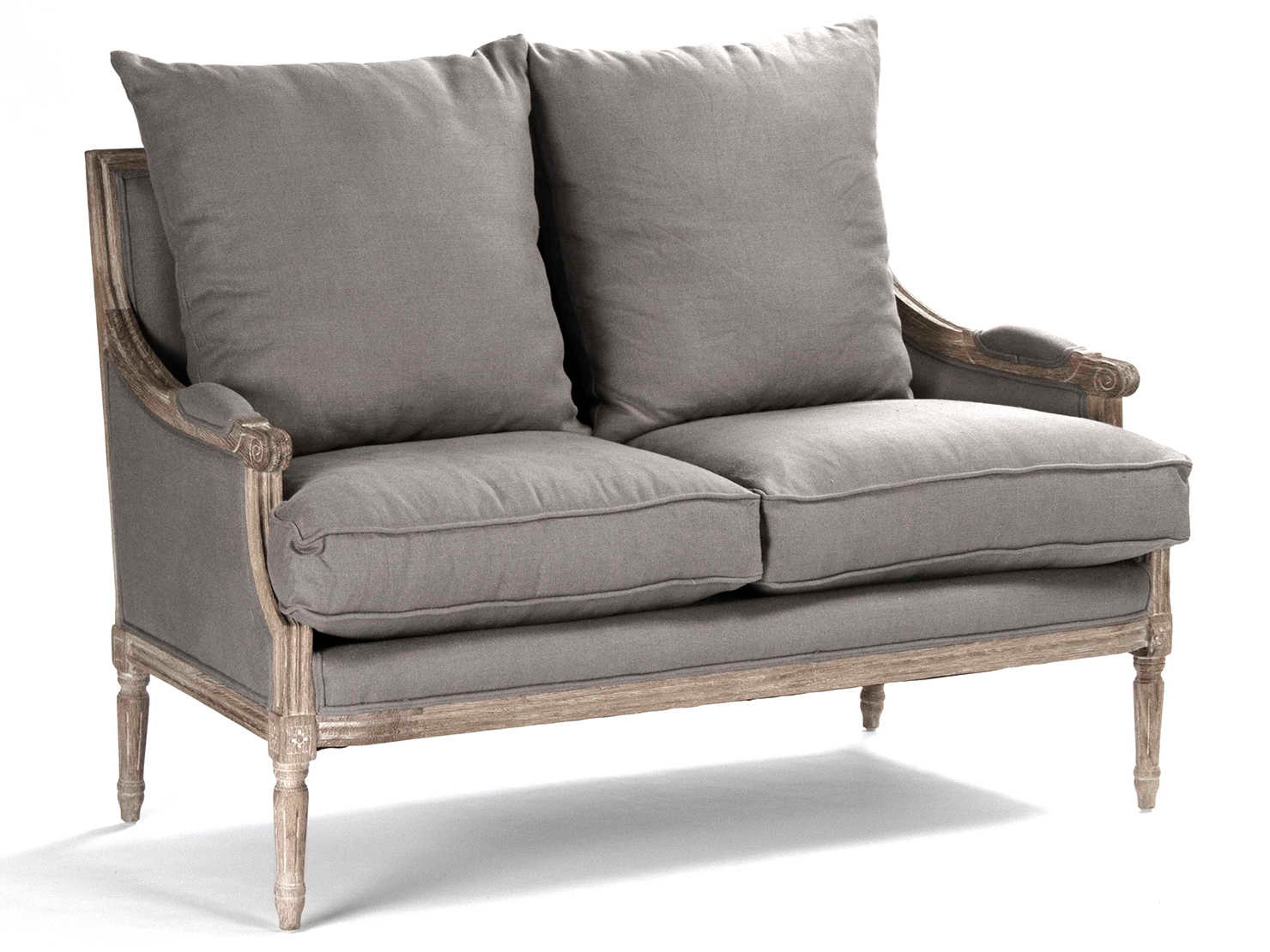 Zentique Louis Microfiber Gray Fabric Chair and a Half