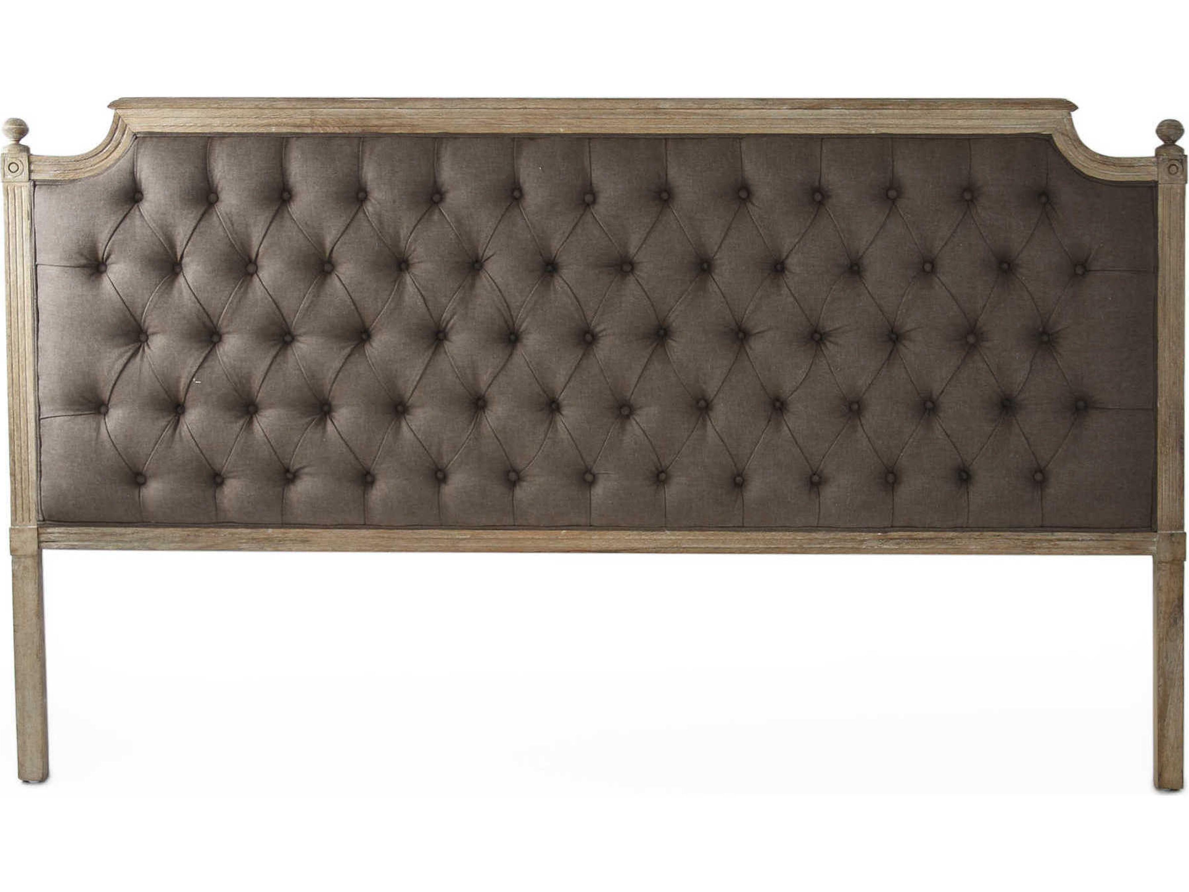 Louis Aubergine Linen King Headboard