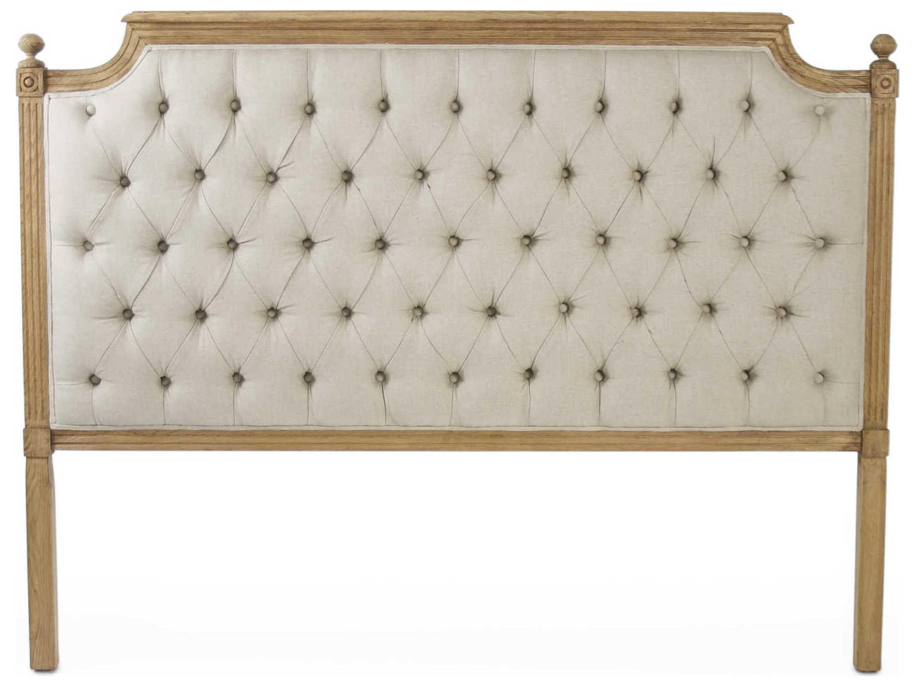 Louis Natural Linen Queen Headboard