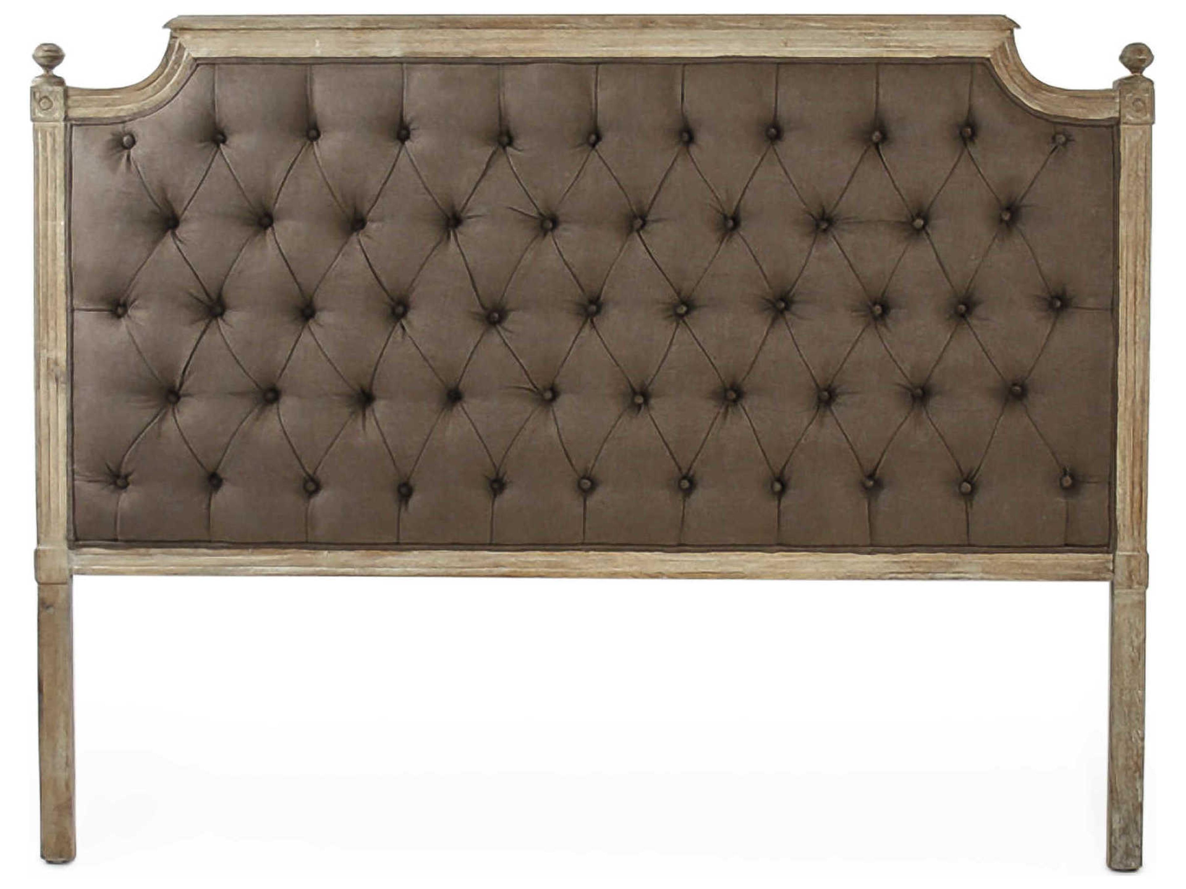 Louis Aubergine Linen Queen Headboard