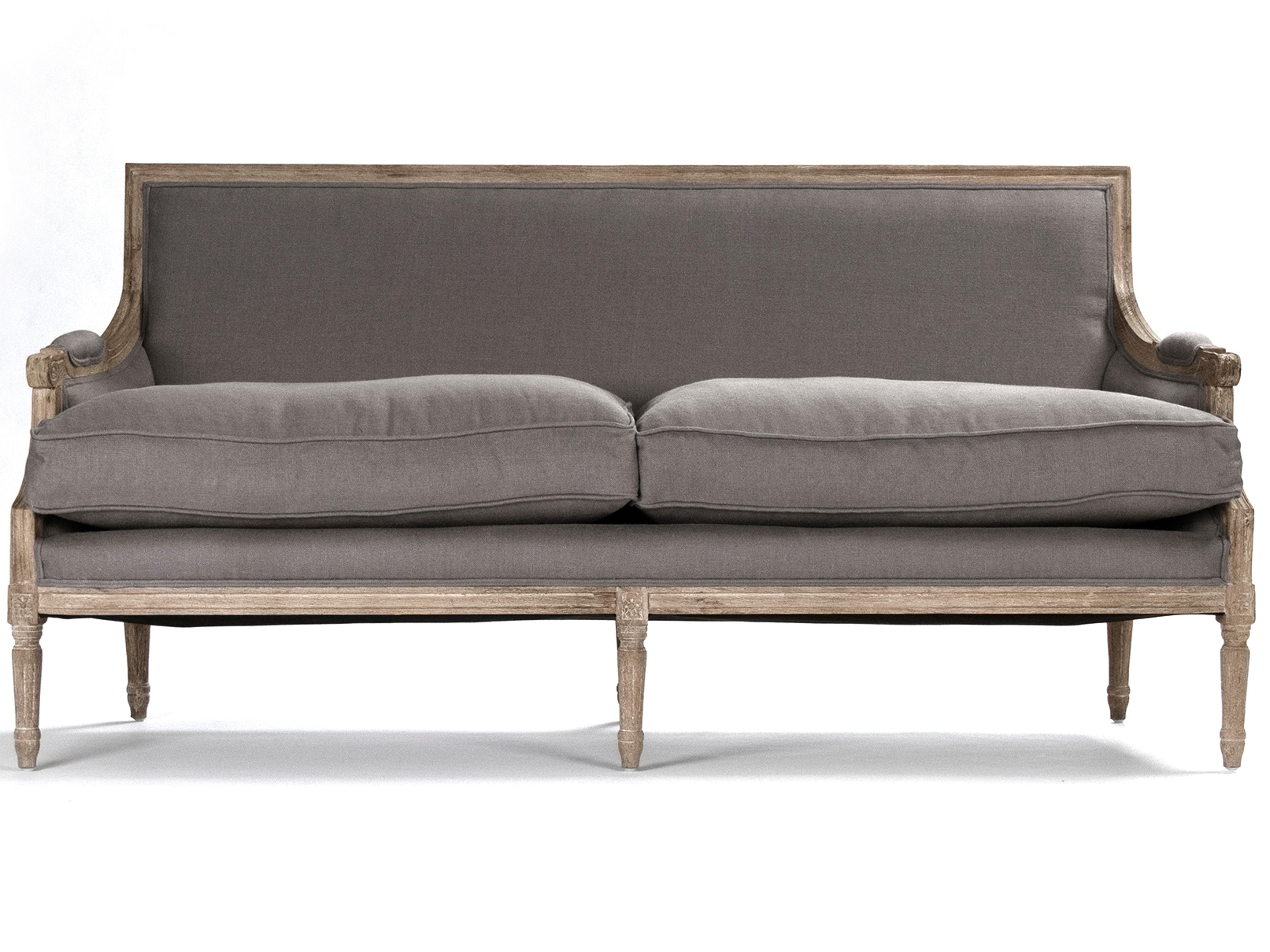 Louis Grey Linen Upholstered Loveseat