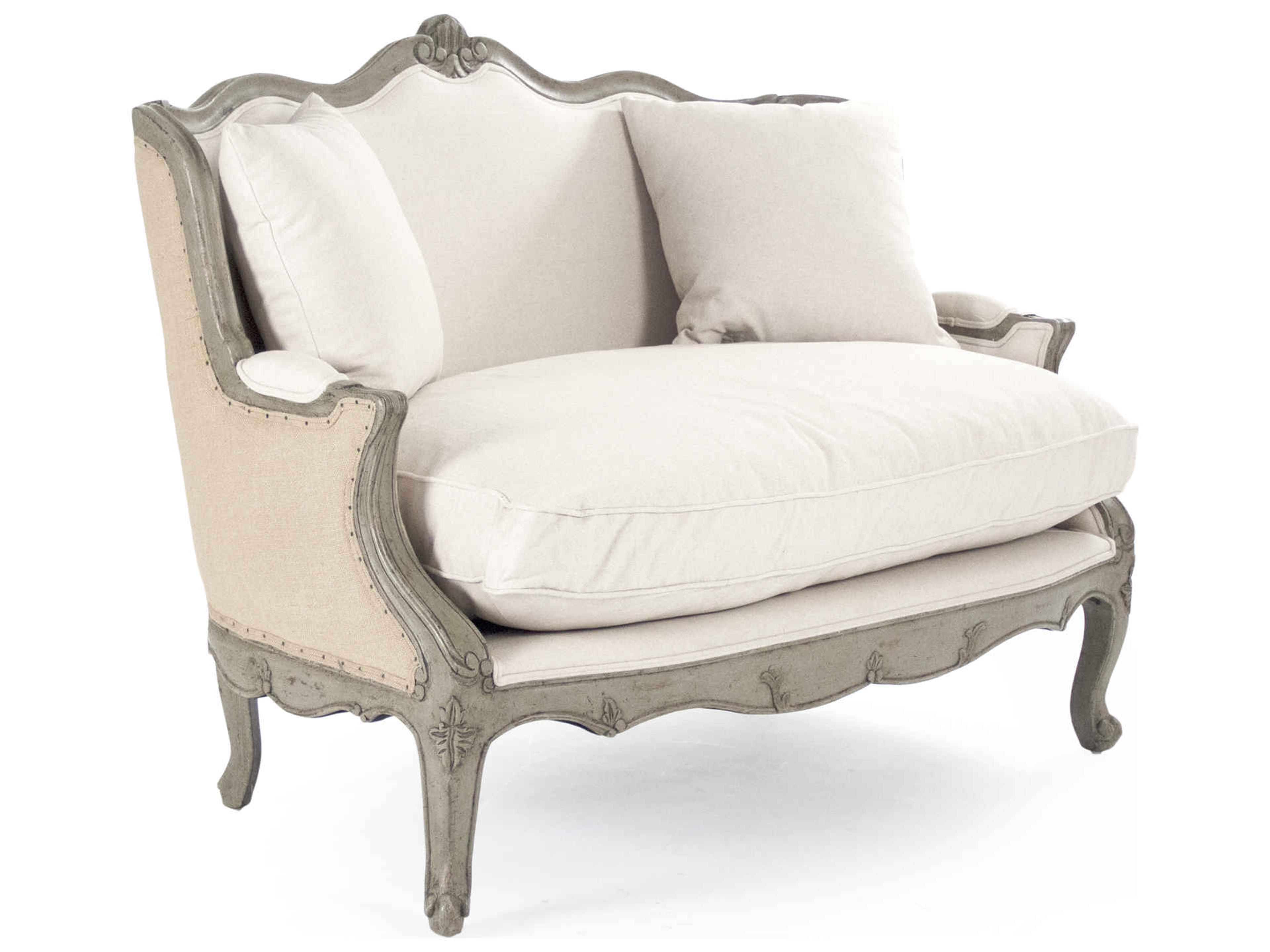 Zentique Beige Upholstered Loveseat