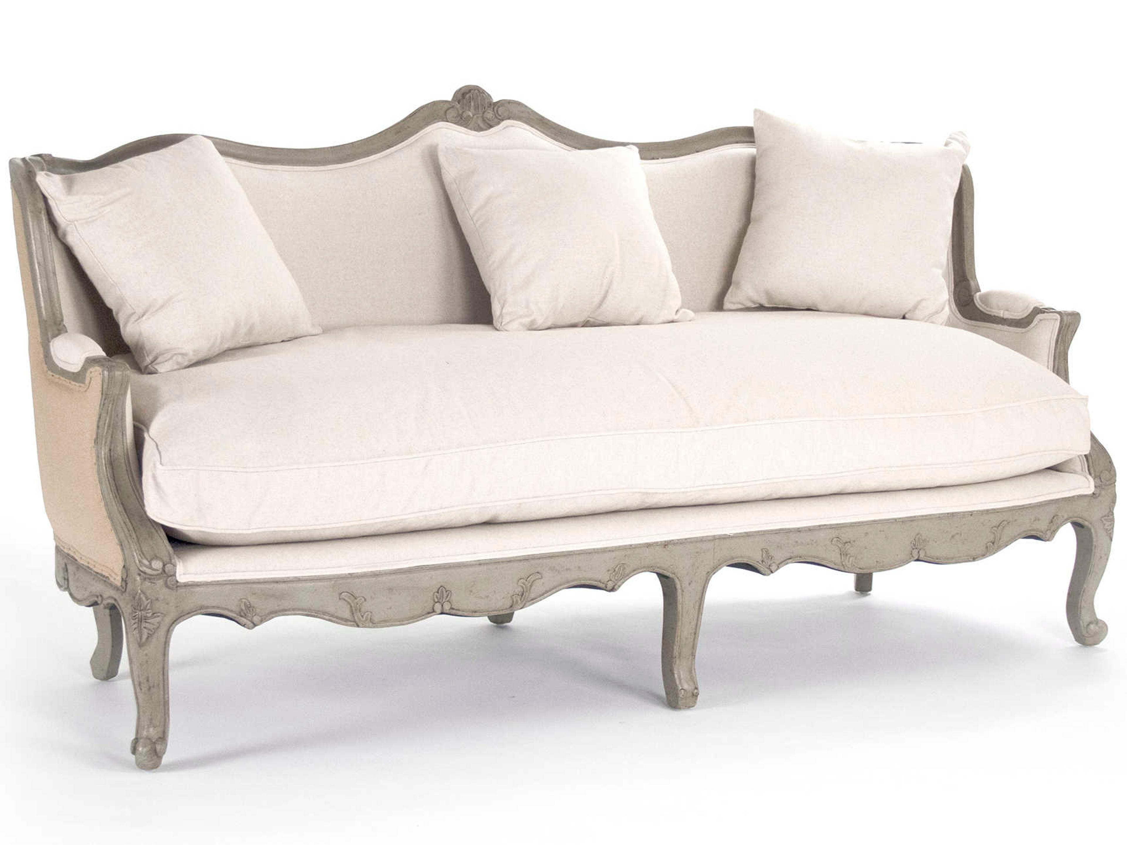 Cream Upholstered Loveseat