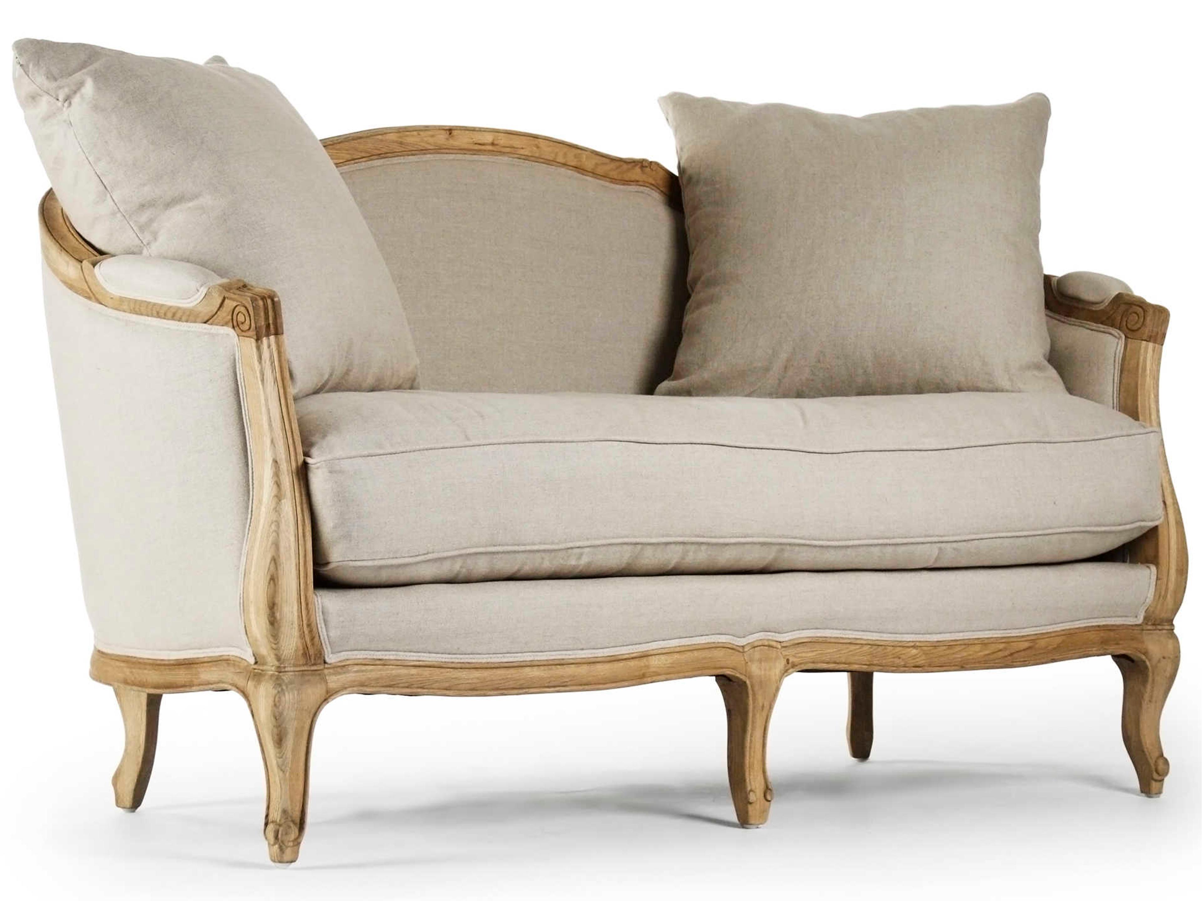 Maison Natural Linen Cream Upholstered Loveseat
