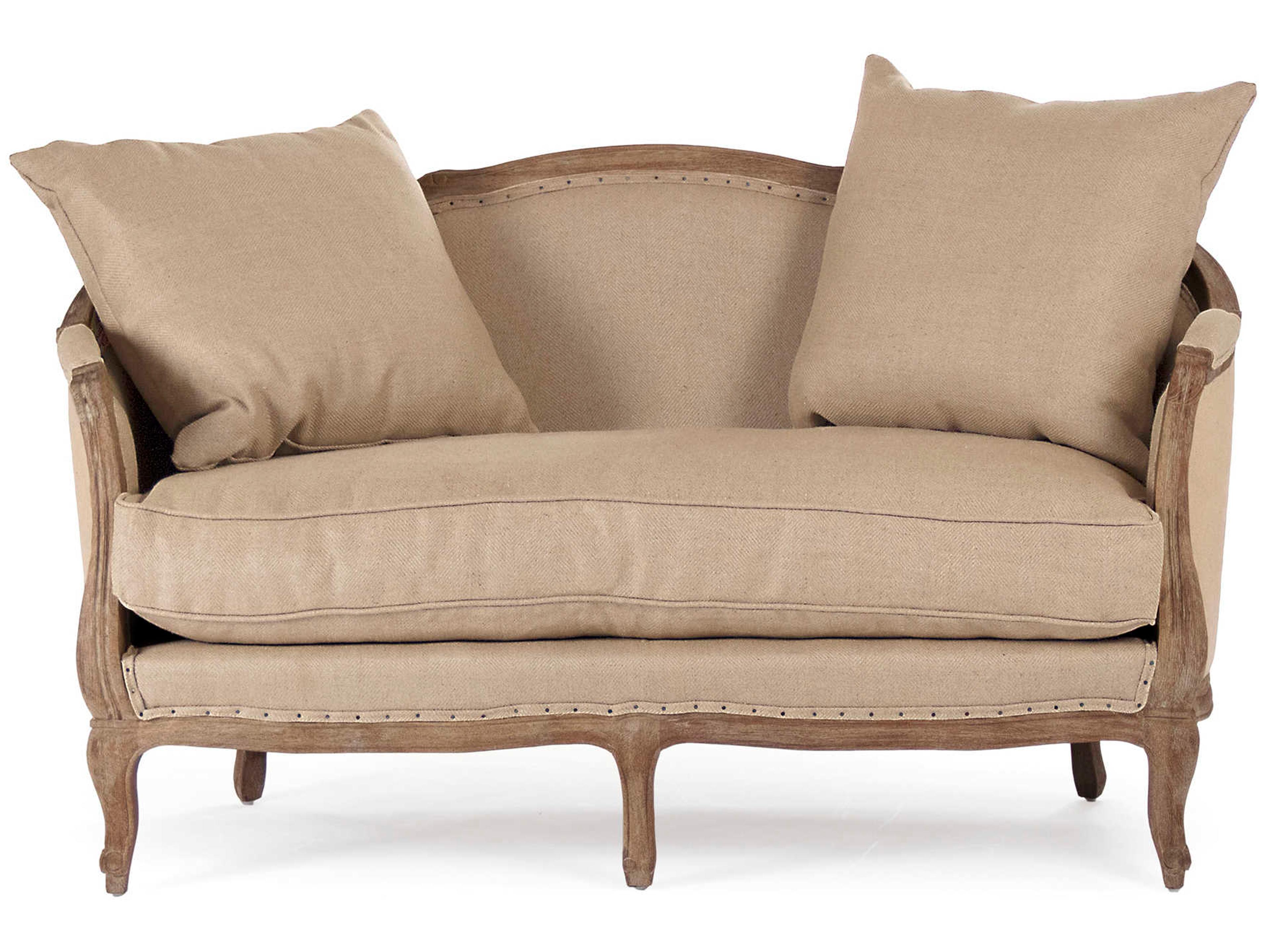 Maison Hemp Jute Brown Upholstered Loveseat