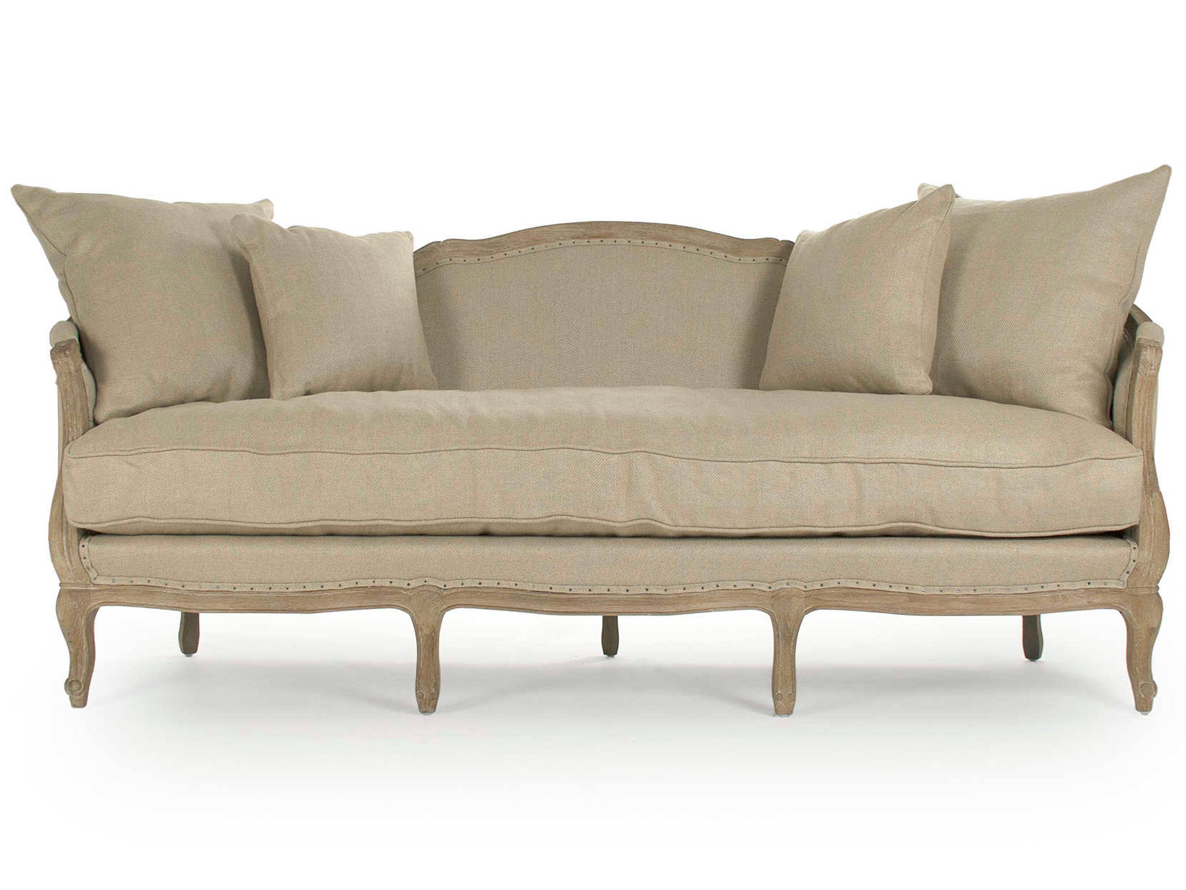 Maison Hemp Linen Jute Beige Upholstered Sofa