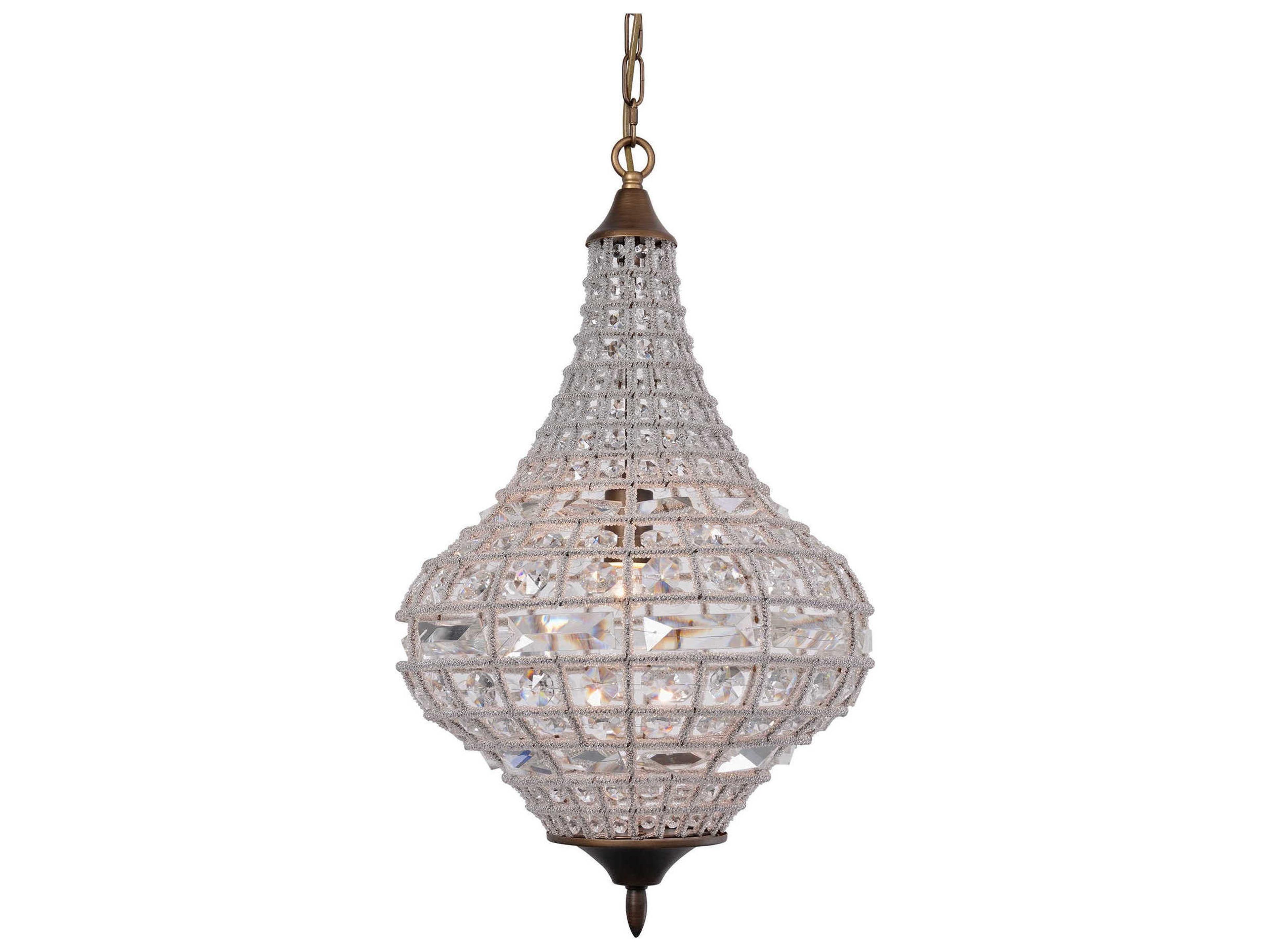 1-Light Gold Crystal Empire Pendant