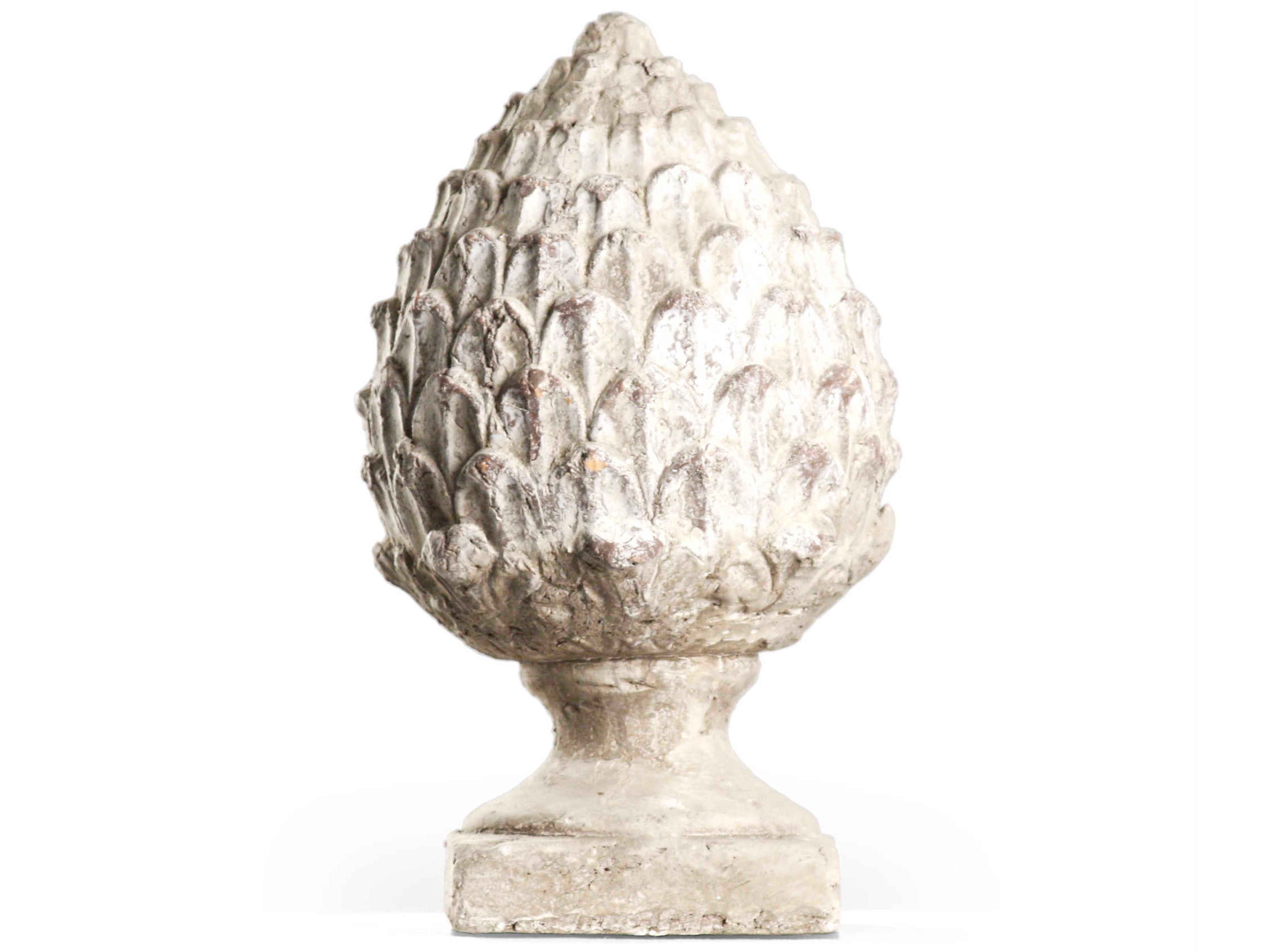 Distressed Oatmeal Artichoke Terracotta Sculpture