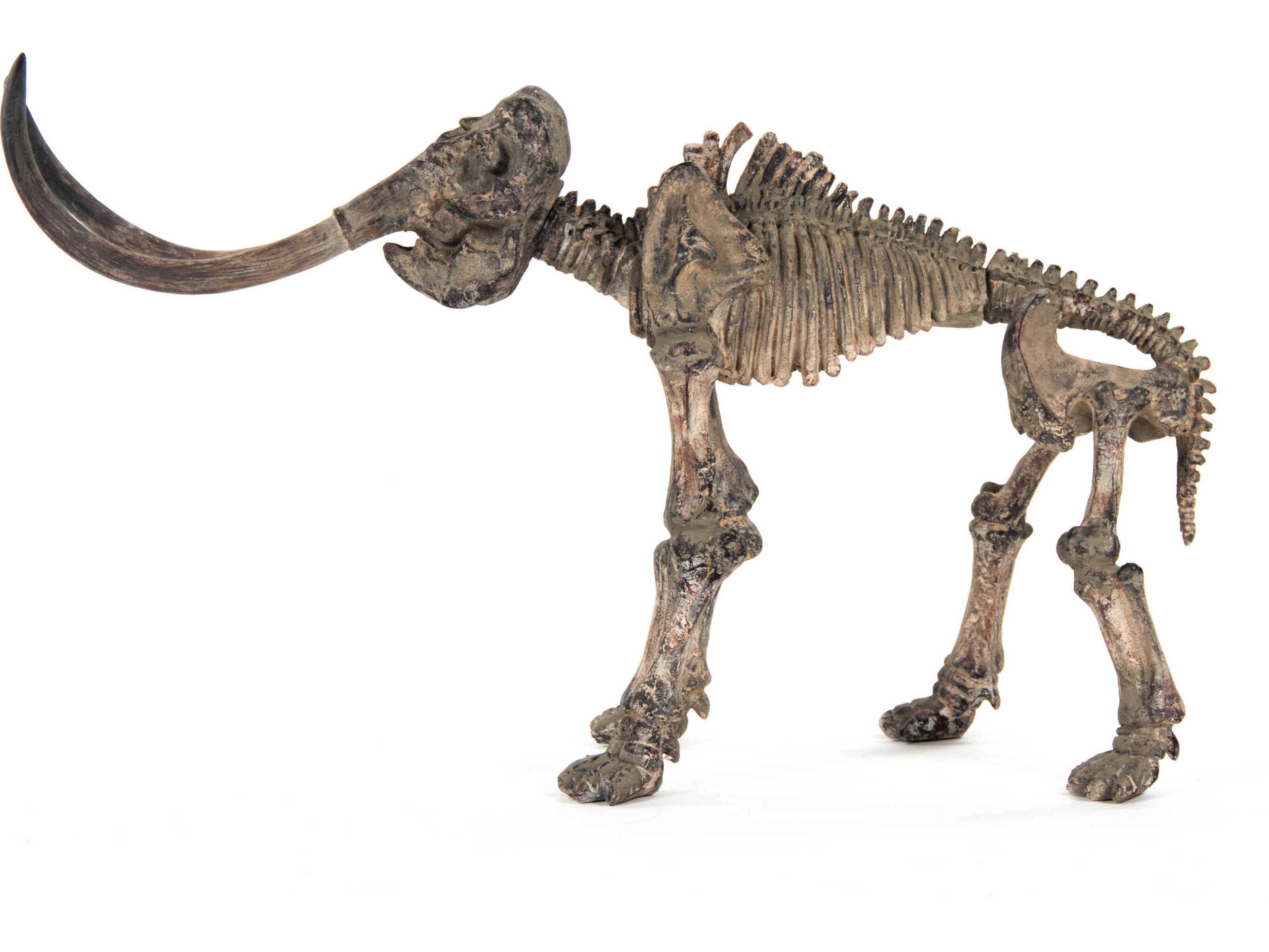 Zentique Distressed Brown Grey Mammoth Skeleton Sculpture