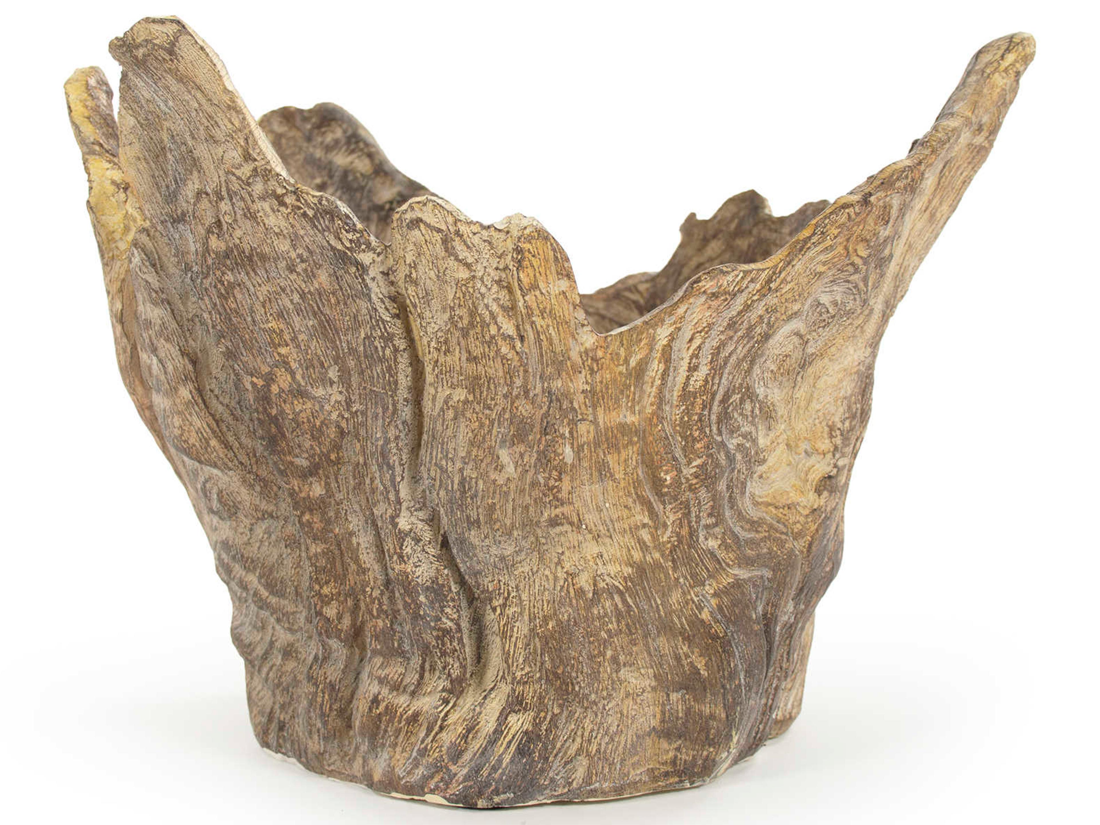 Zentique Distressed Brown 10" High Wooden Sculpture