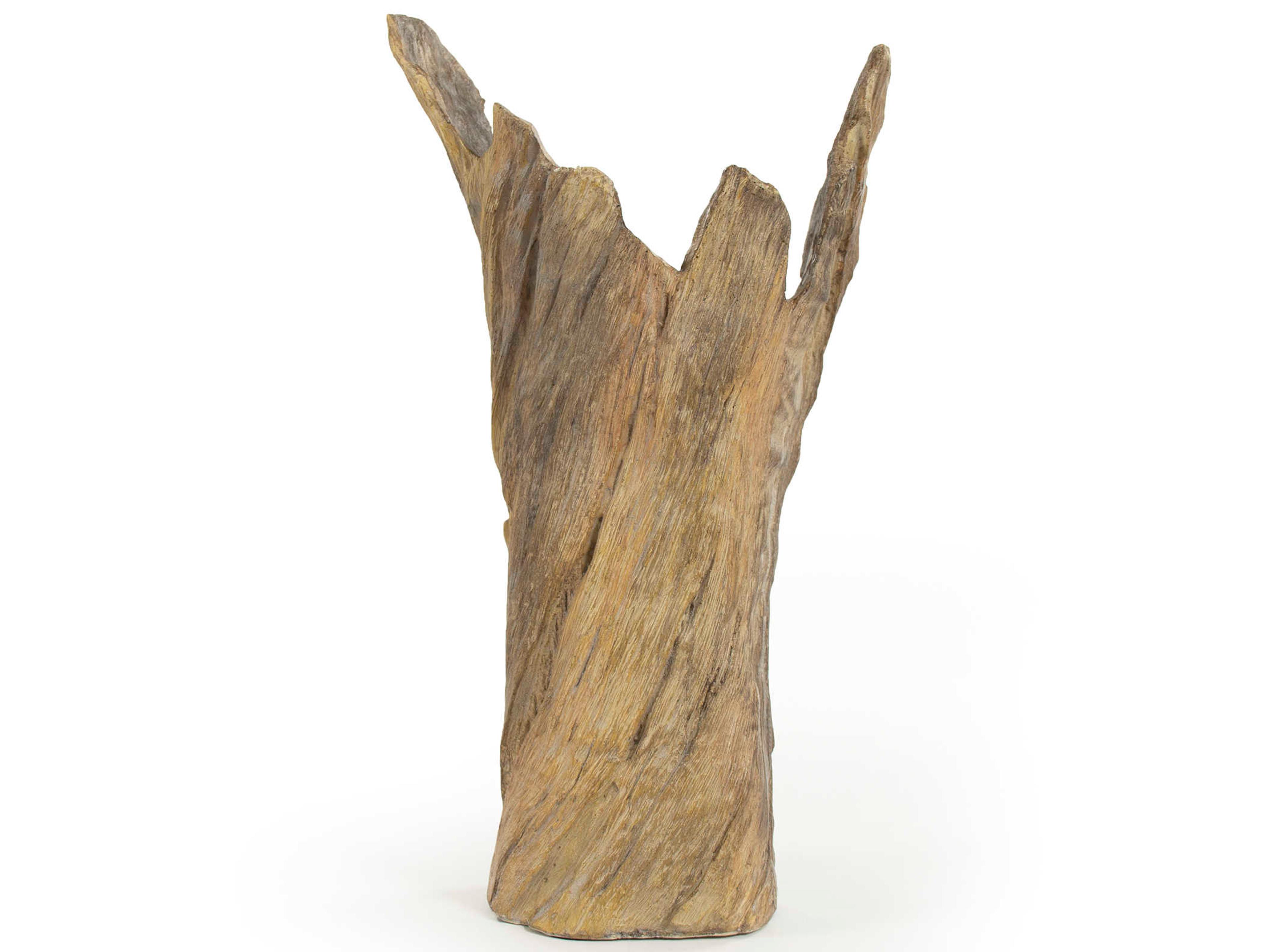 Zentique Distressed Brown 18" High Wooden Sculpture