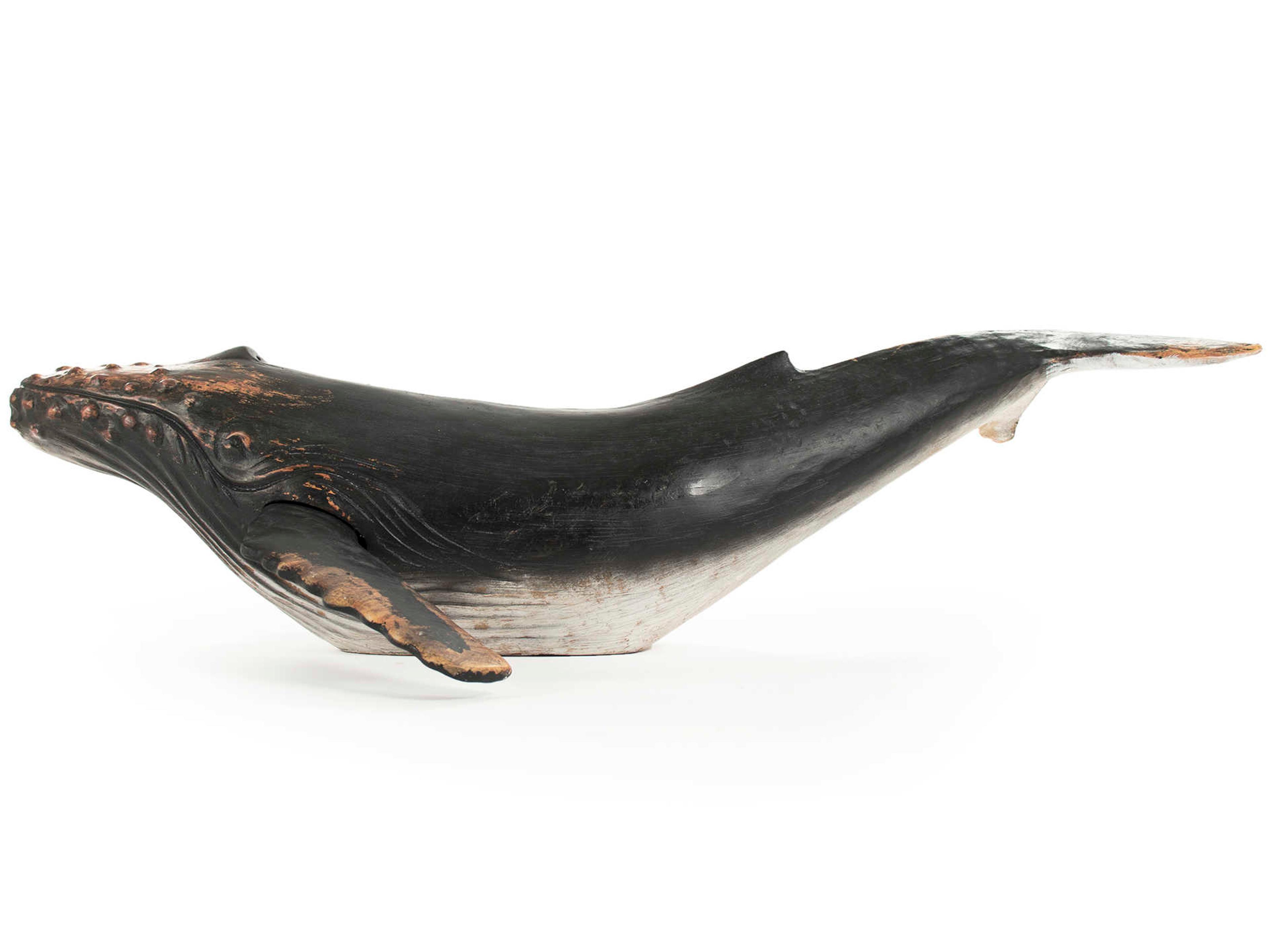 Zentique Distressed Black Humpback Whale Sculpture