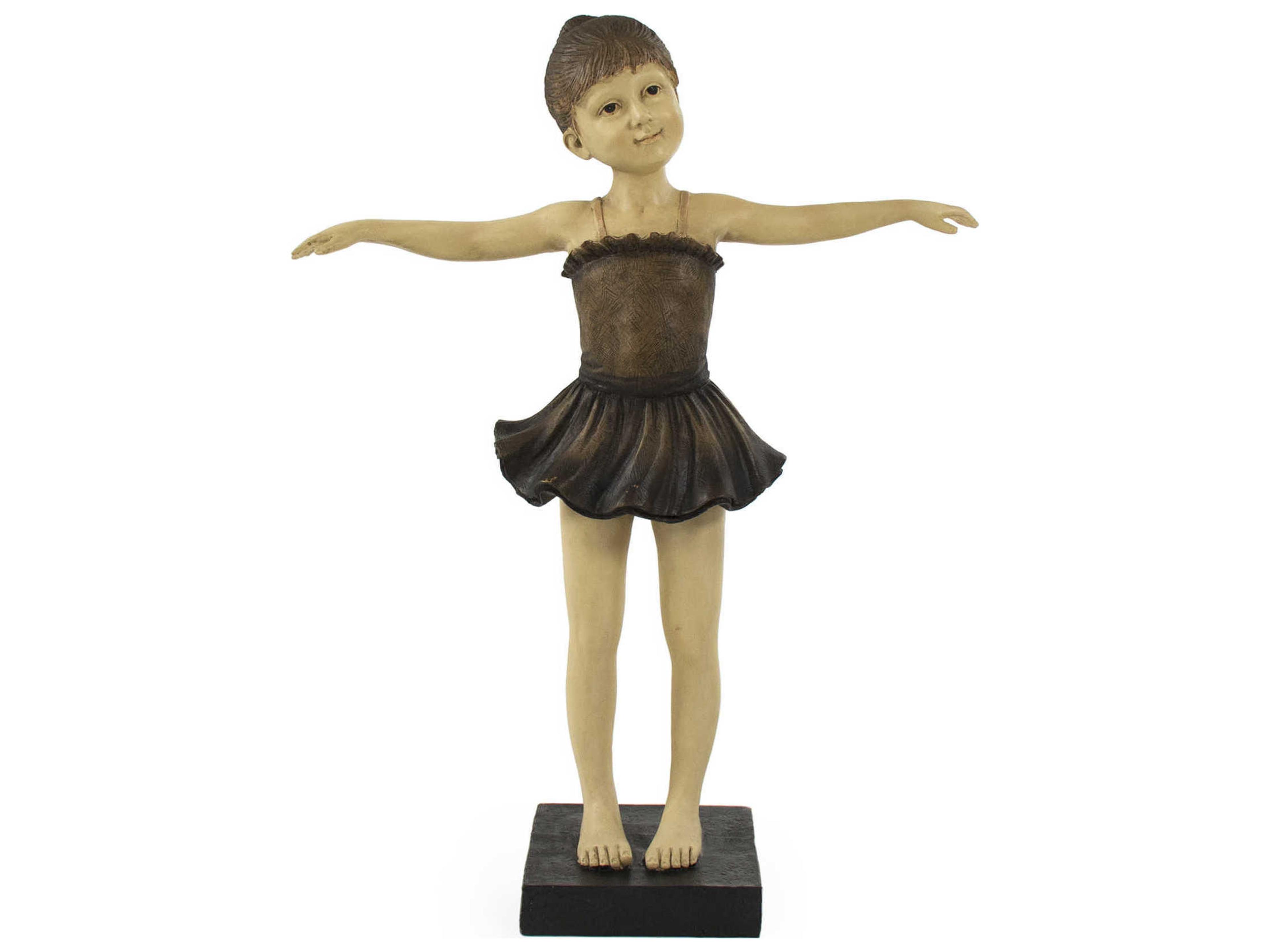 Zentique Tan / Black Dark Brown Ballerina Girl Sculpture