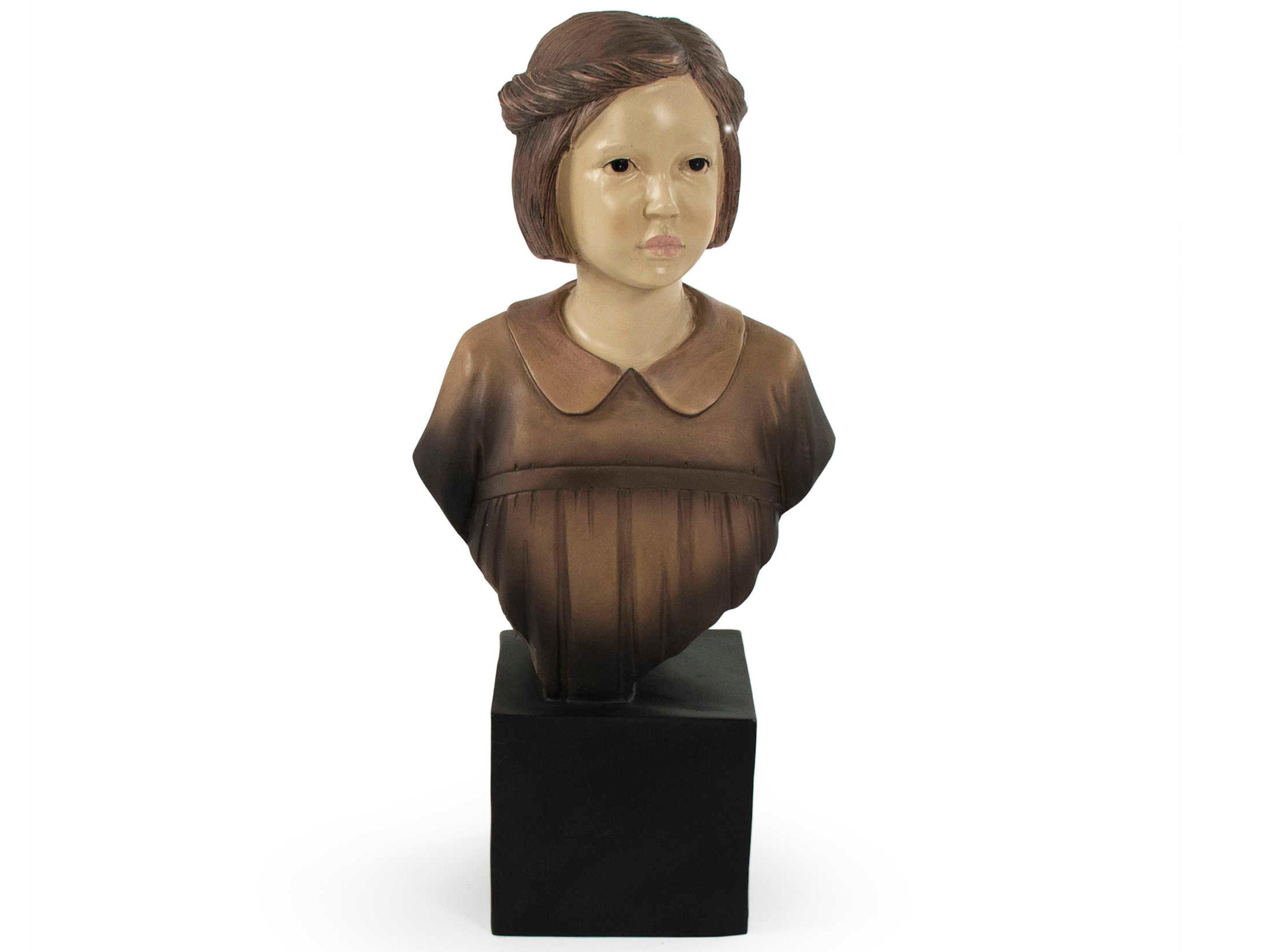 Zentique Tan / Black / Dark Brown / Ivory Girl Bust Sculpture