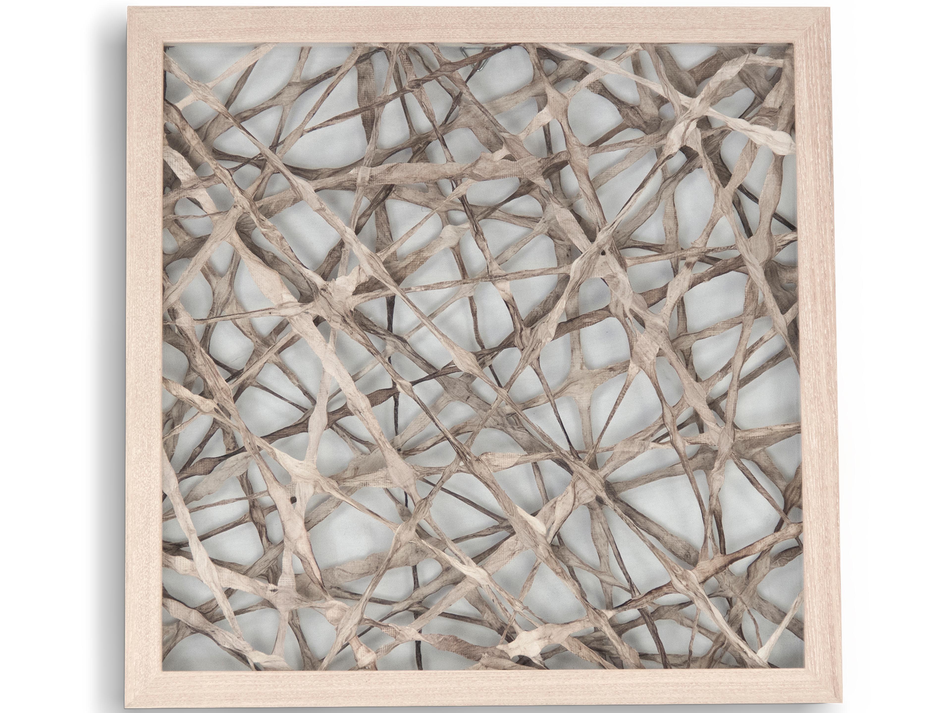 Zentique Tan Asymmetrical Abstract Paper Shadow Box