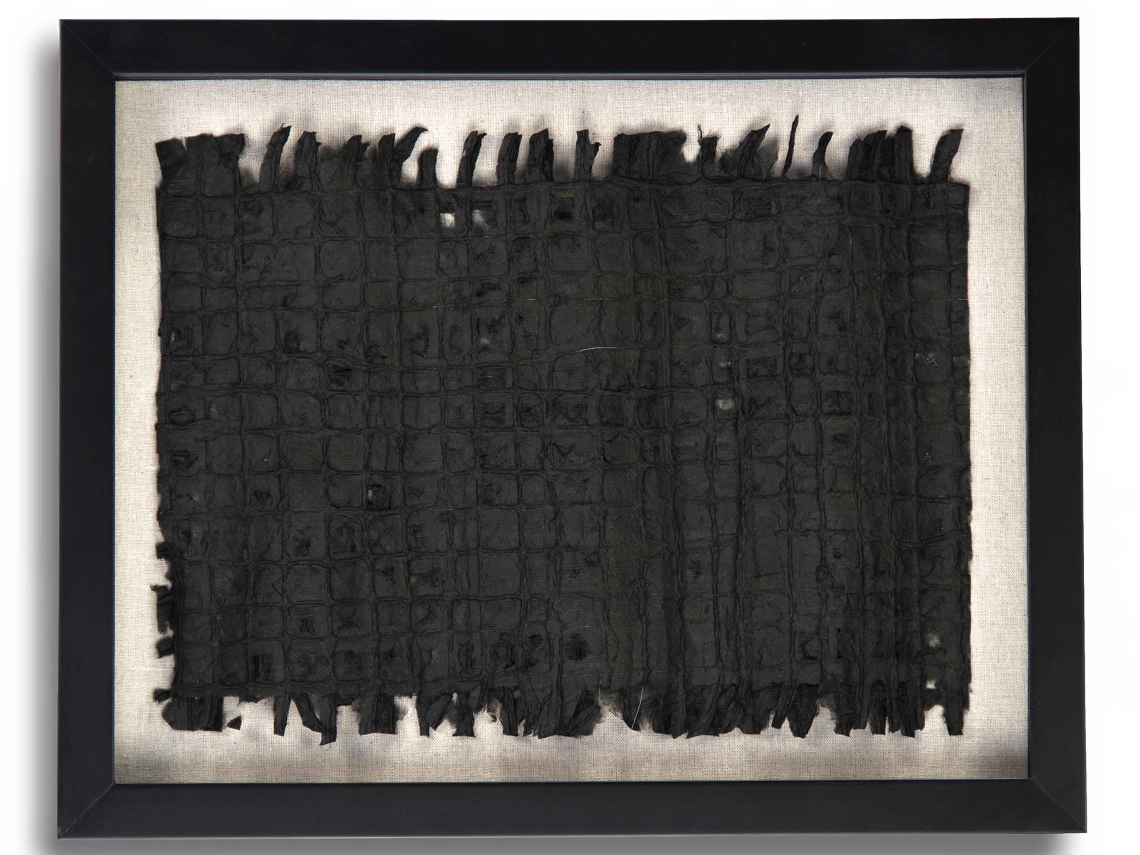 Zentique Black Wavy Grid Abstract Paper Shadow Box