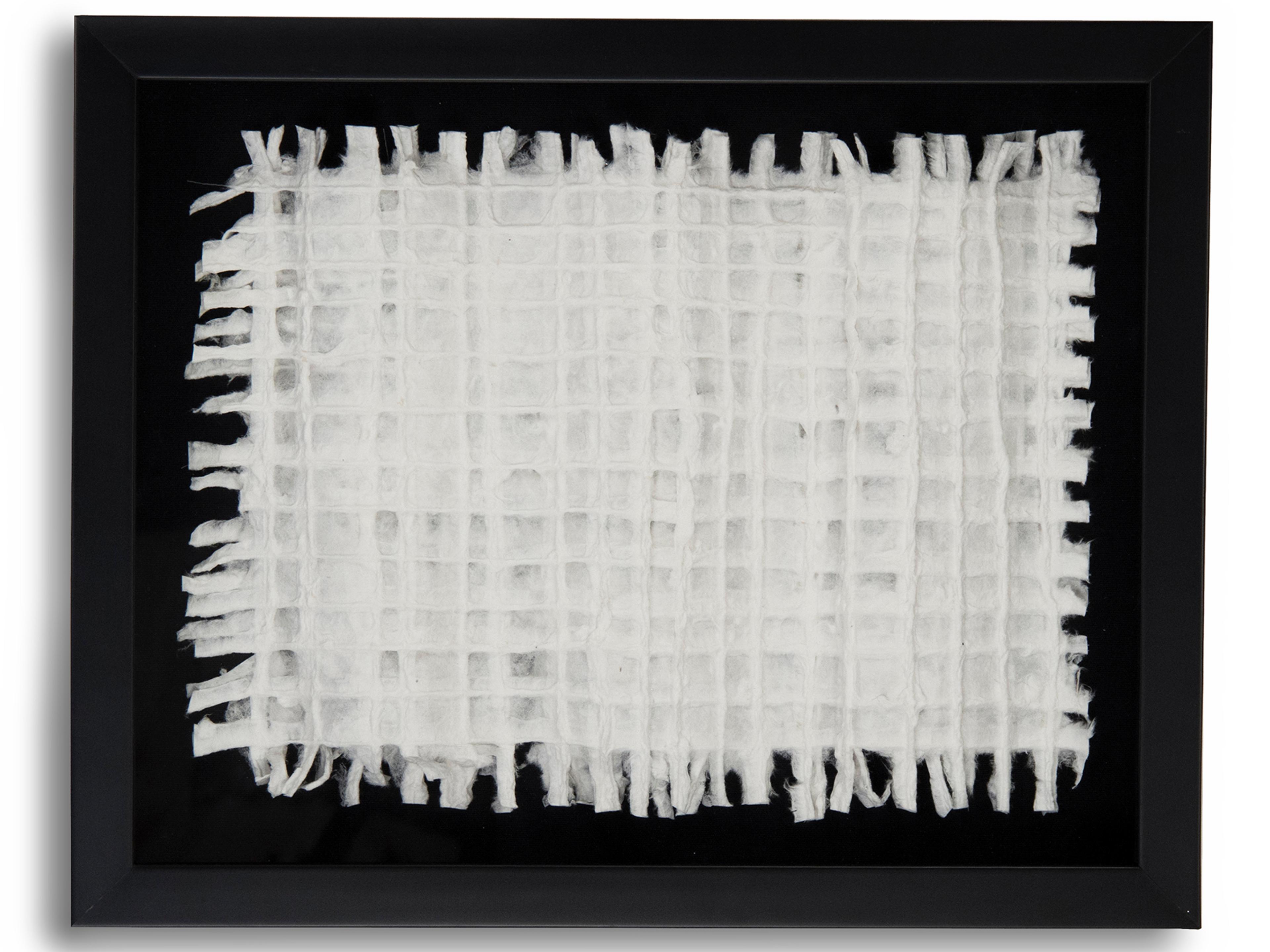 Zentique White Wavy Grid Abstract Paper Shadow Box
