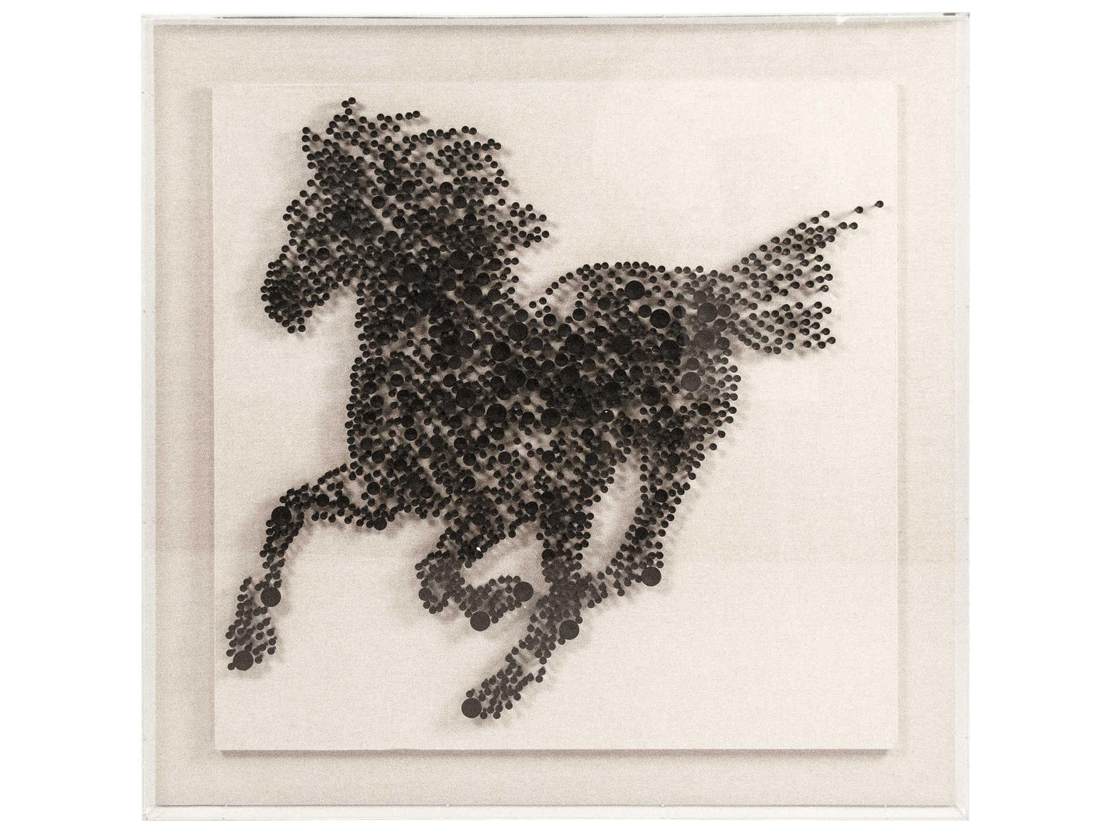 Zentique Abstract Mosaic Horse Shadow Box