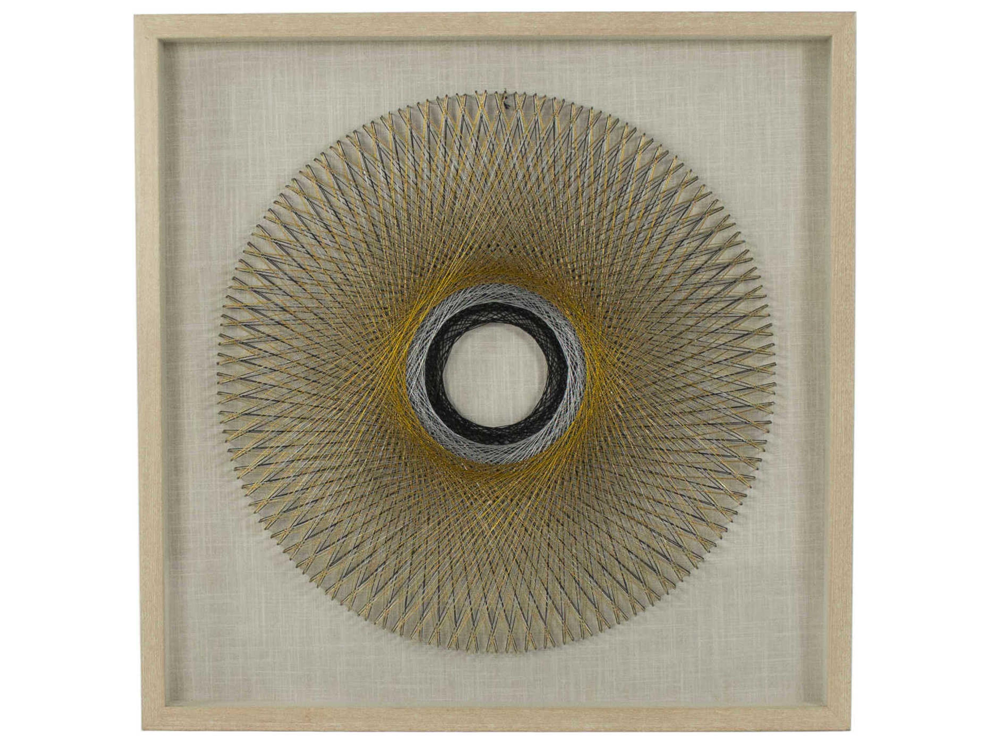 Zentique Gold / Silver Abstract String Shadow Box