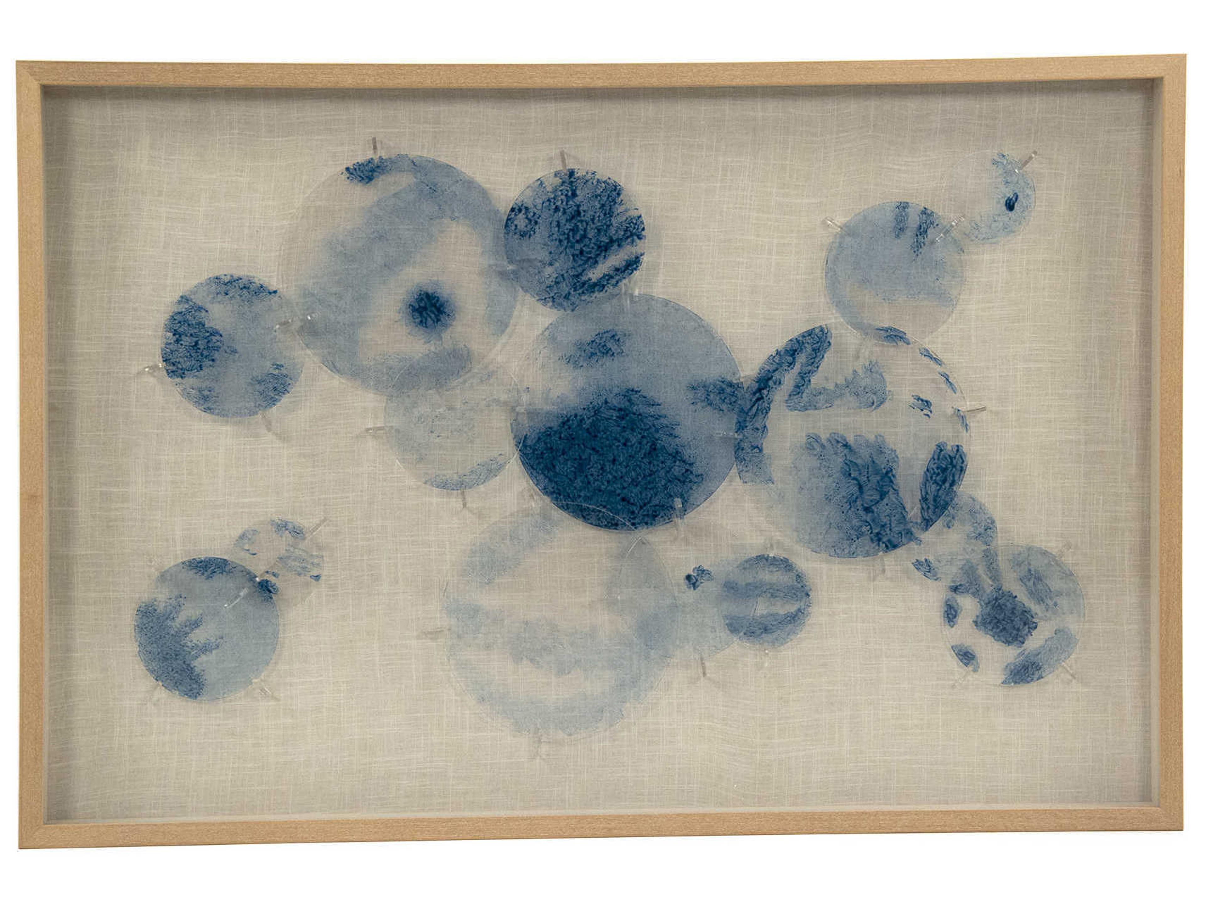 Abstract Blue Stained Glass Shadow Box