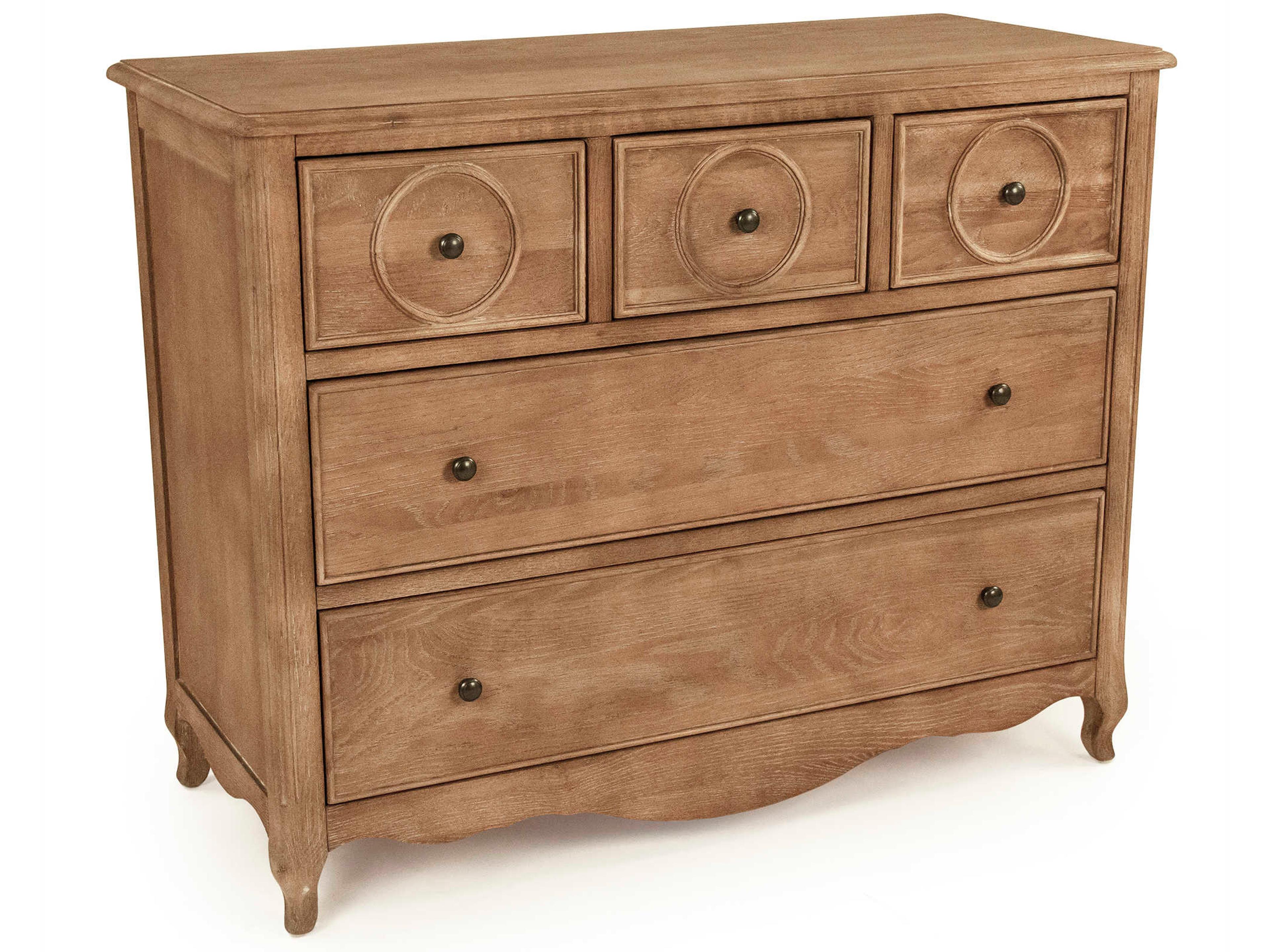 Edward 5-Drawers Oak Wood Dresser