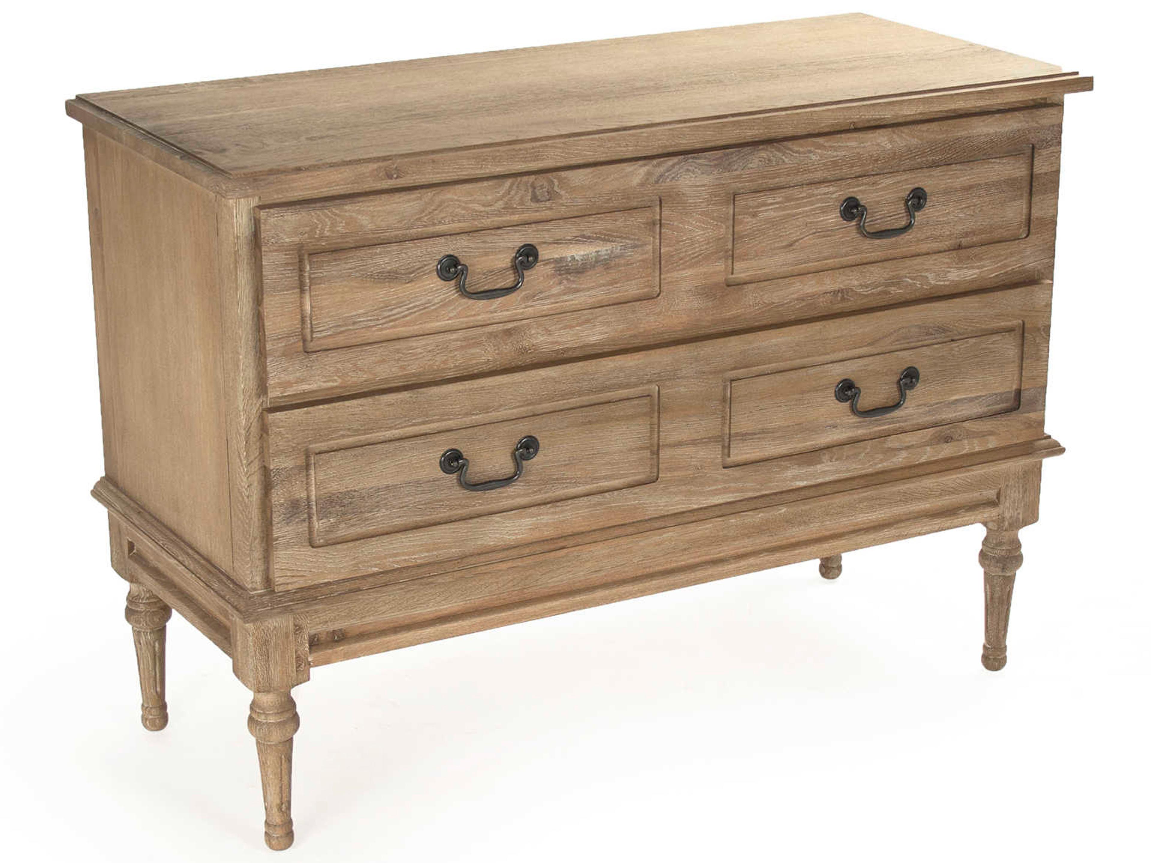 3-Drawers Gray Oak Wood Dresser