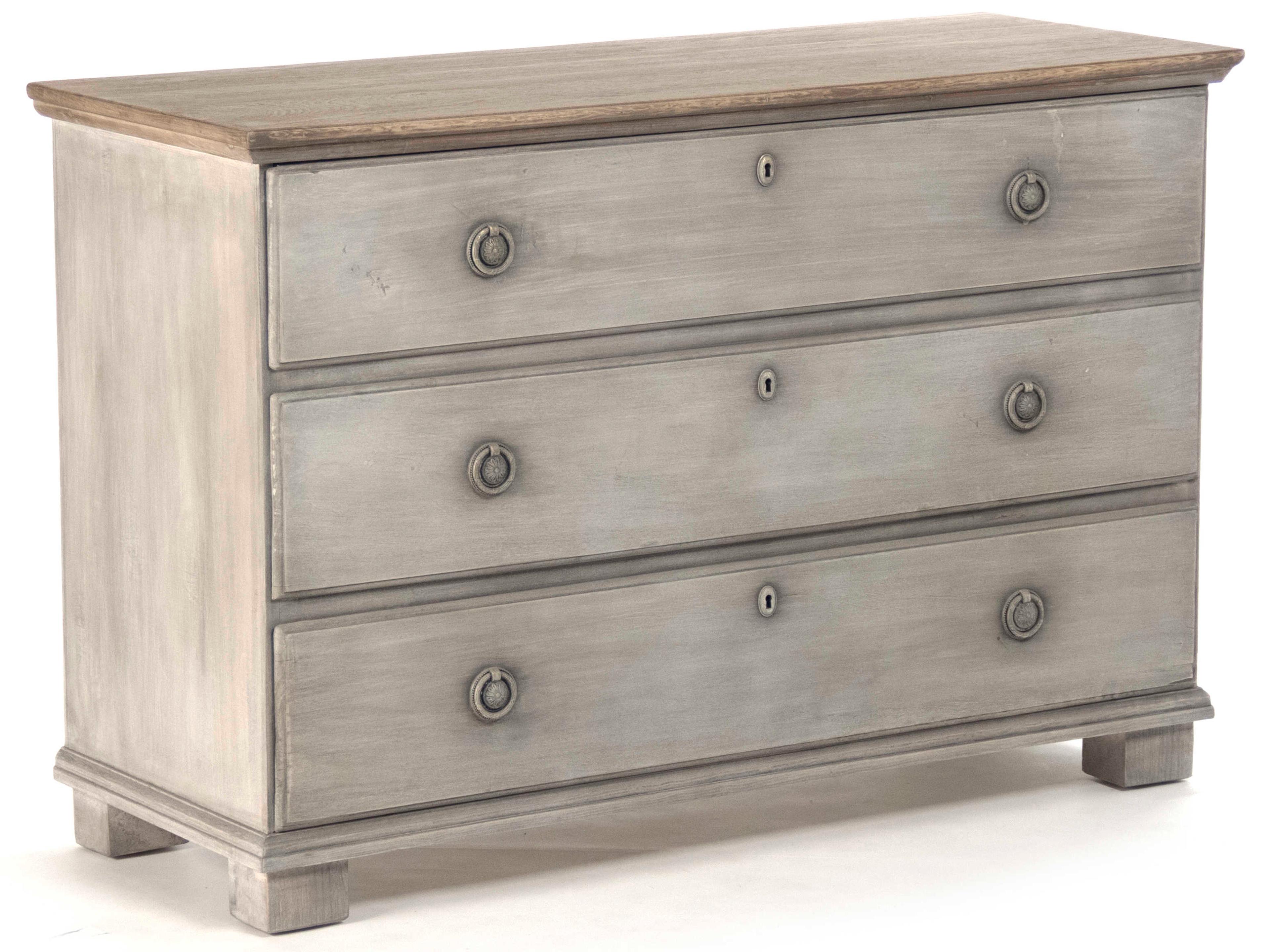 3-Drawers Natural Pine Wood Dresser