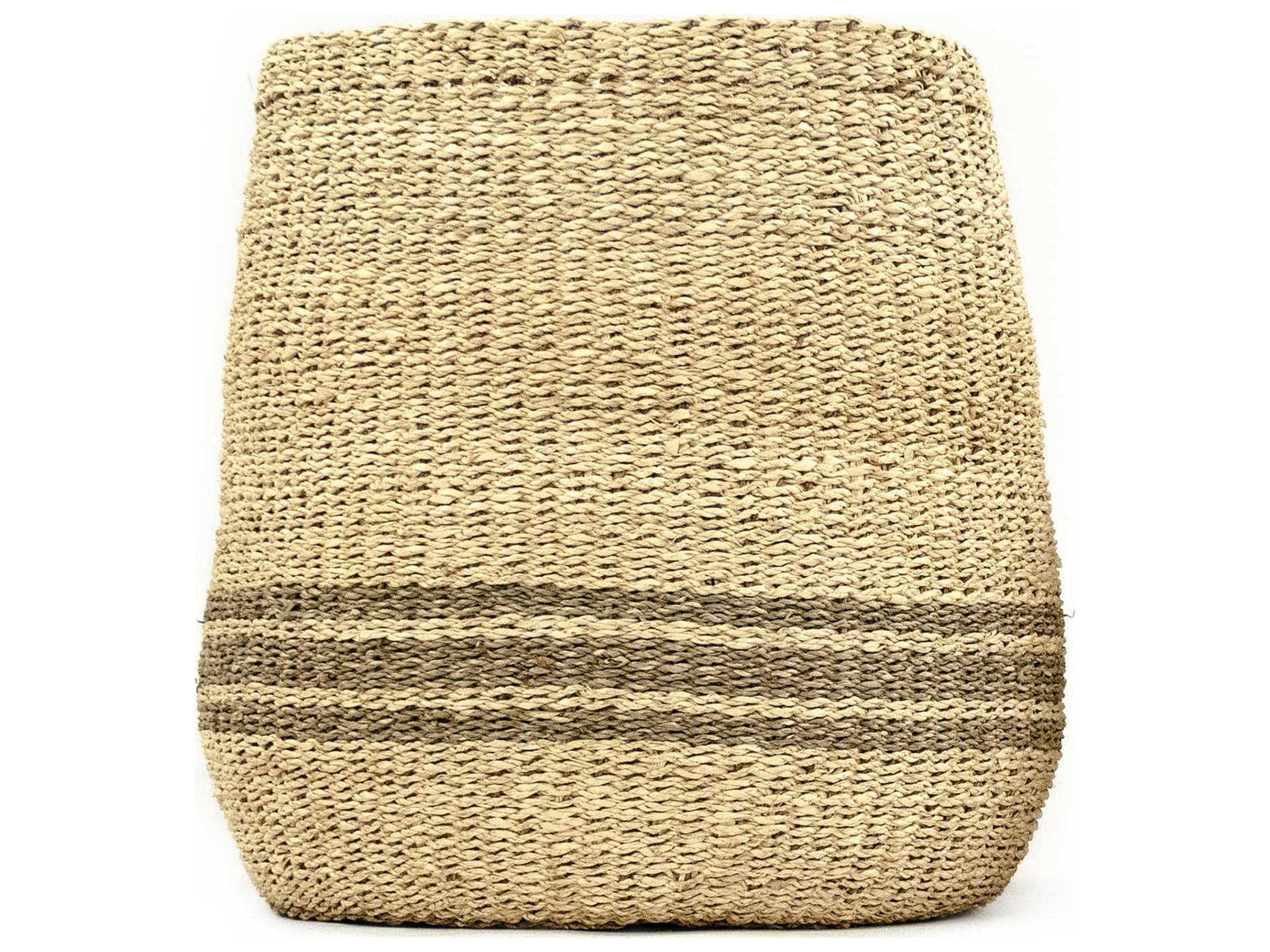 Zentique Beige / Dark Brown 18" Woven Basket