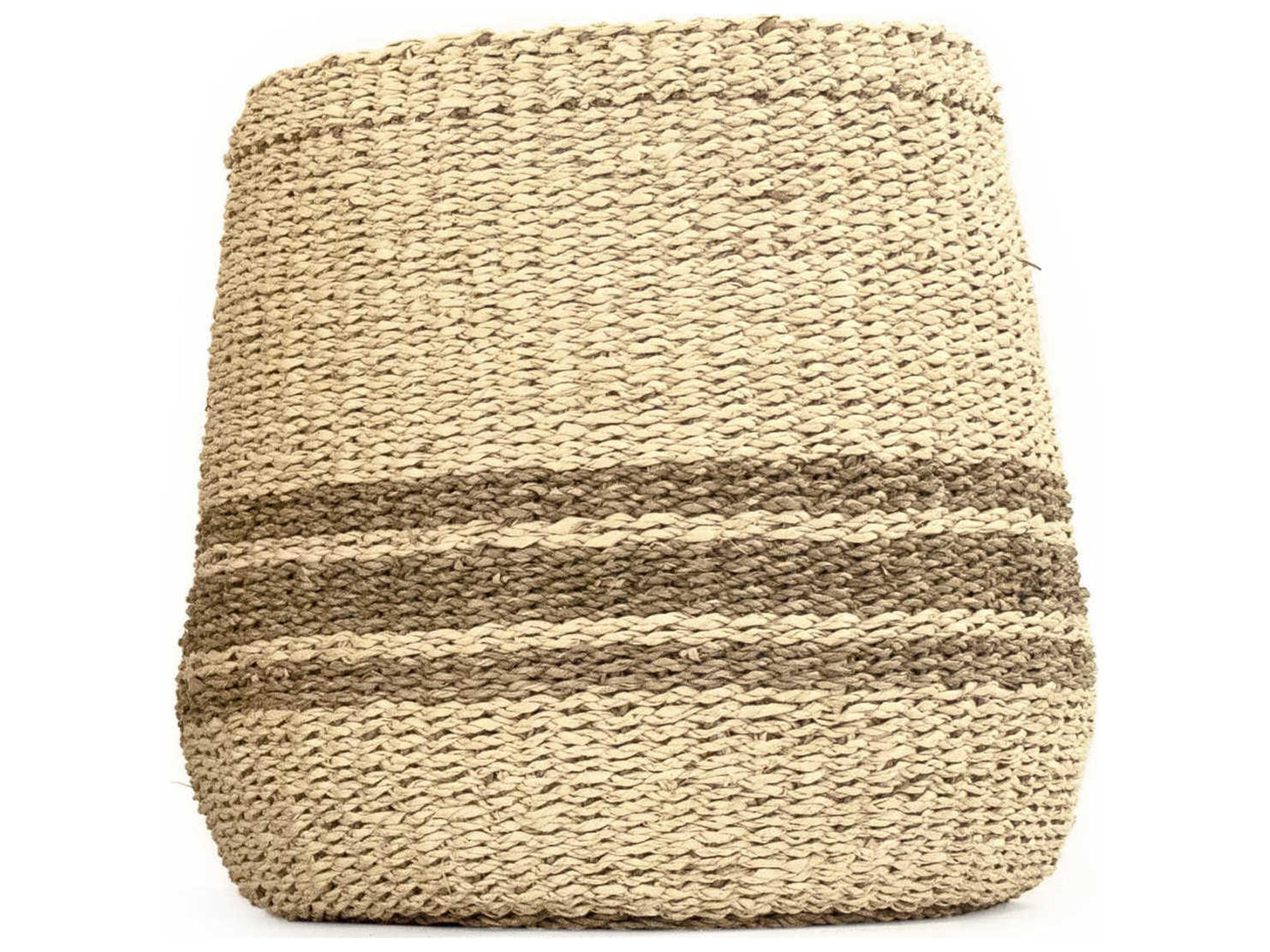 Zentique Beige / Dark Brown 14" Woven Basket