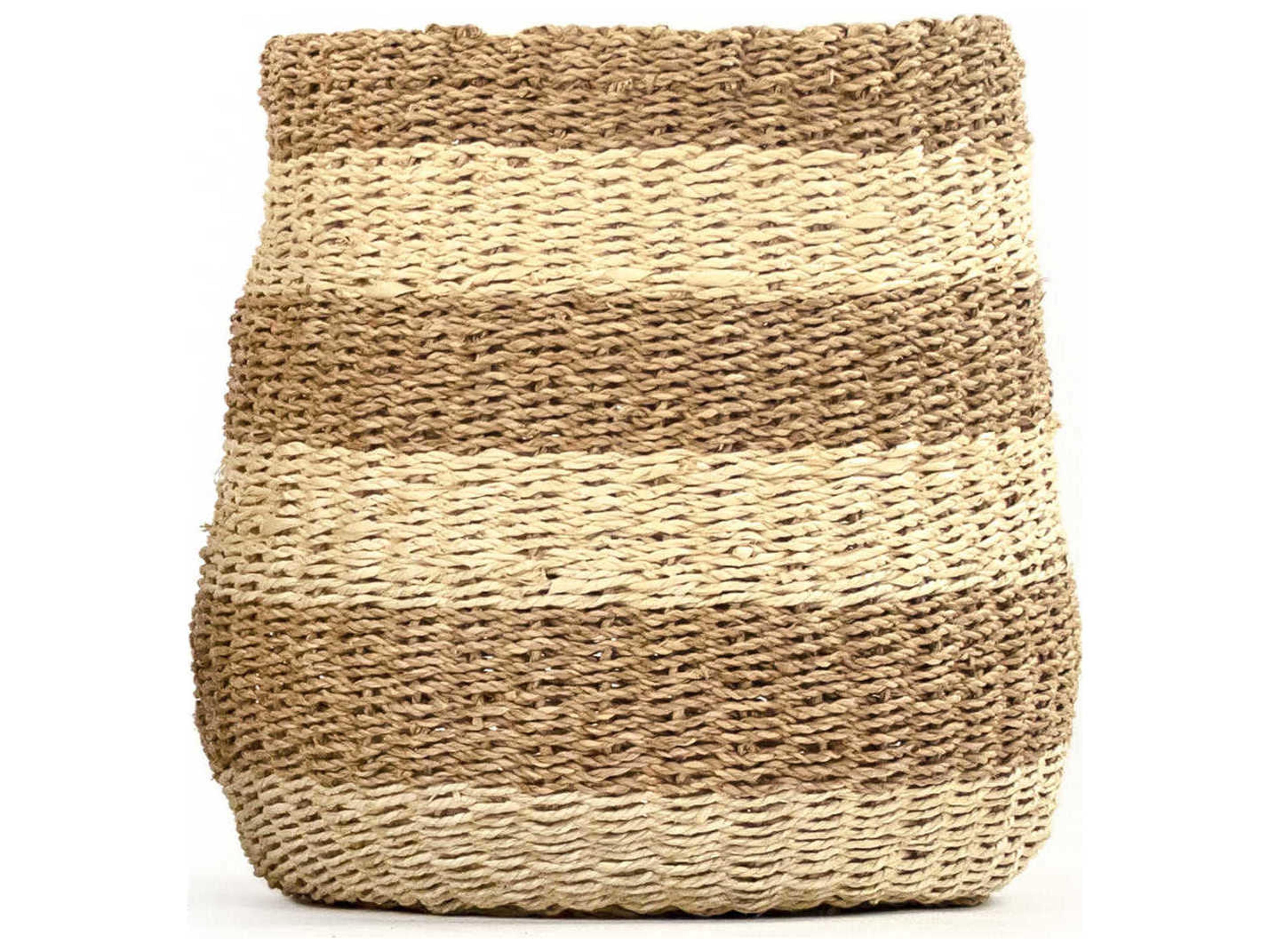 Zentique Beige / Brown 14" Woven Basket