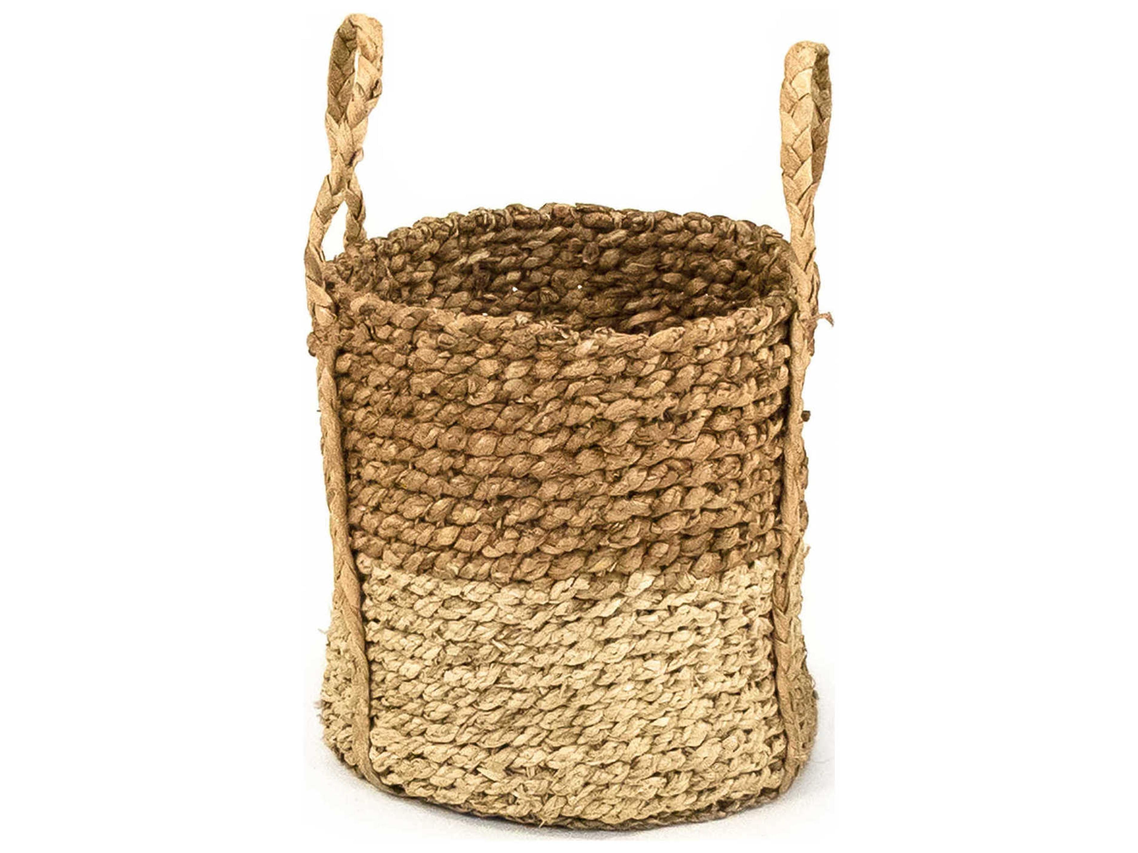 Zentique Dark Brown / Beige 11" Woven Basket
