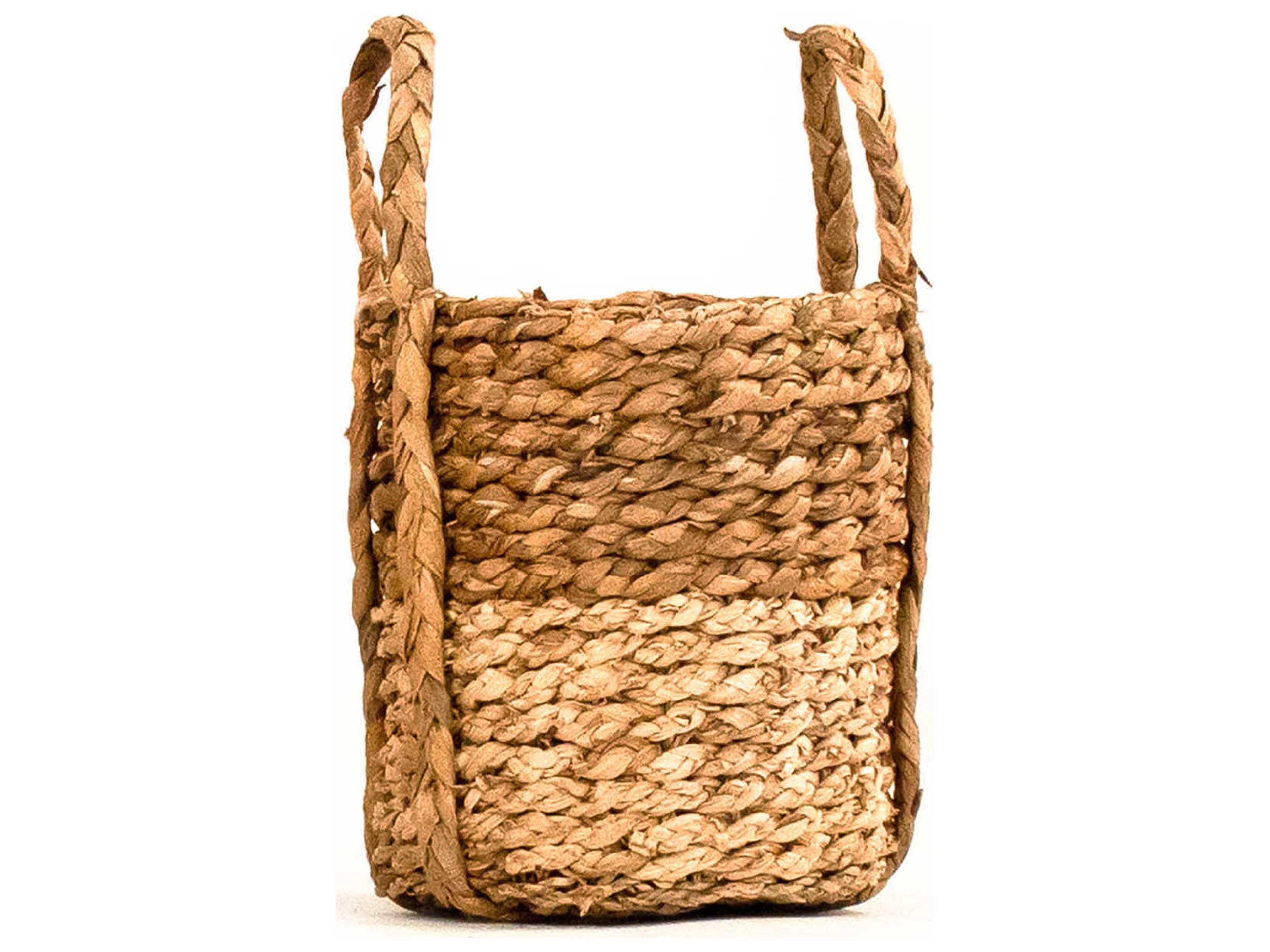 Zentique Dark Brown / Beige 8" Woven Basket