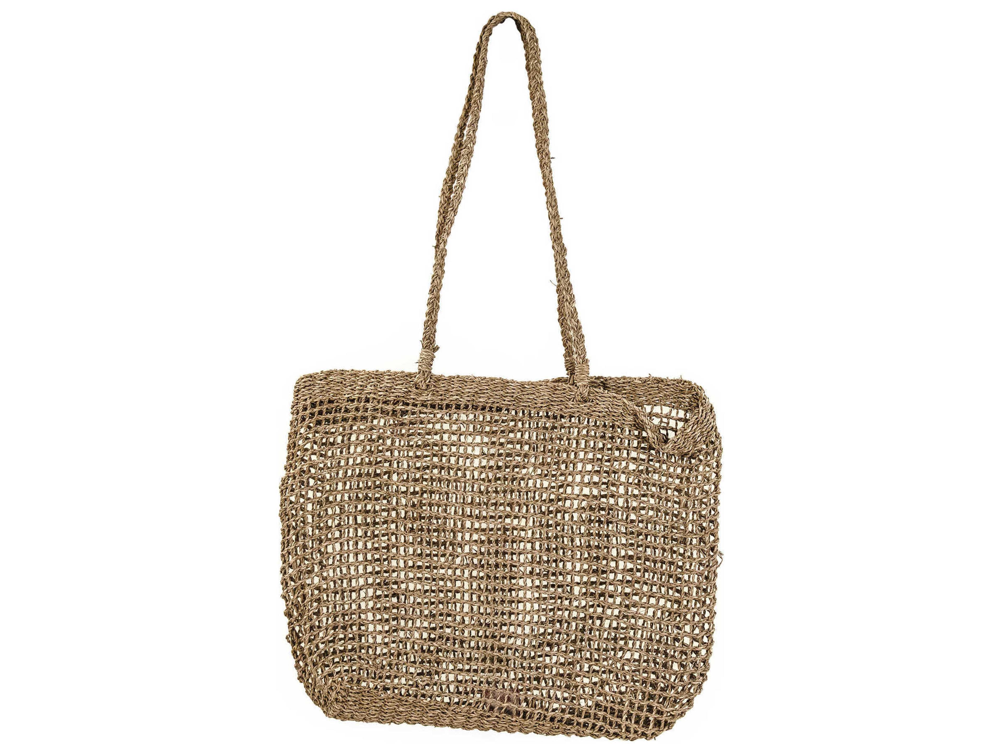 Zentique Brown Woven Handbag Set of 2
